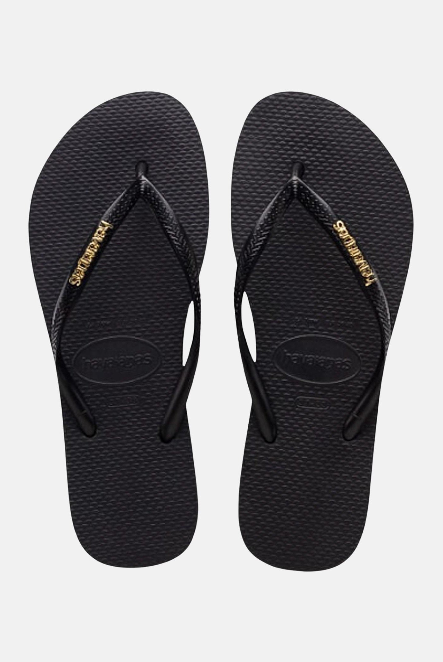 HAVAIANAS Infradito neri da donna Slim Logo Metallic 4119875 1924 HAVAIANAS