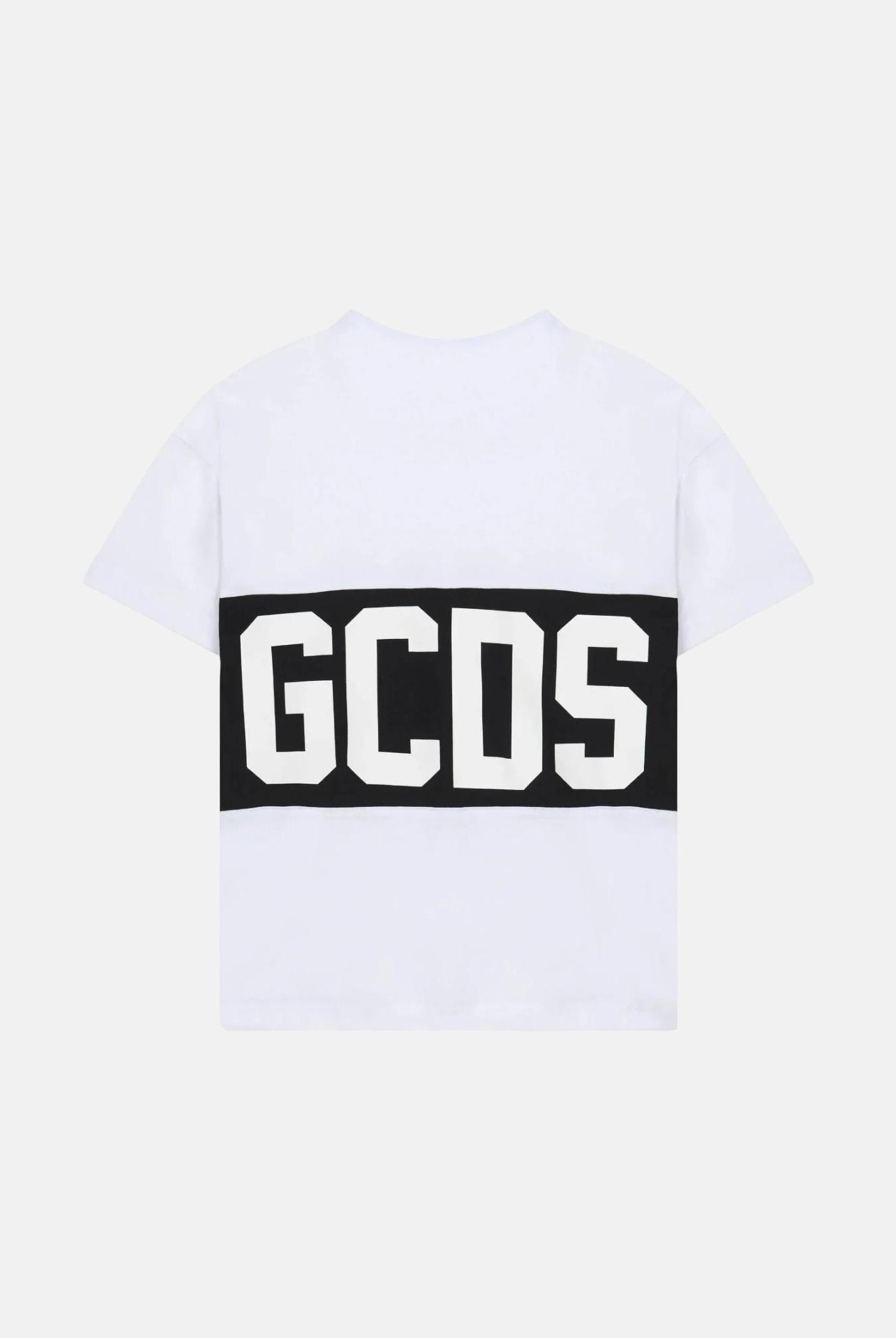 GCDS T-shirt a manica corta nera per donna, ragazzi e bambini con stampa logo Z0UJQC585J105 157B GCDS