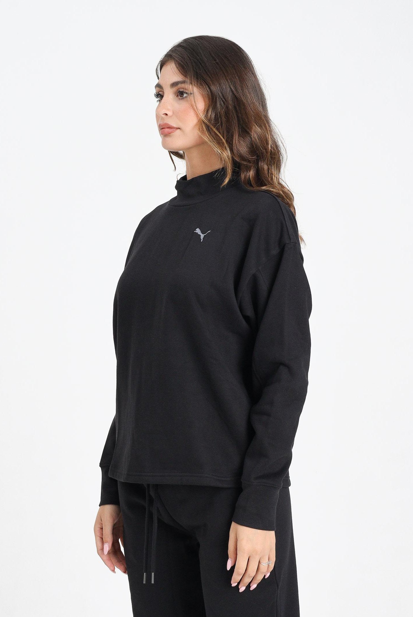 PUMA Felpa a collo alto HER nera da donna 688152 01 PUMA