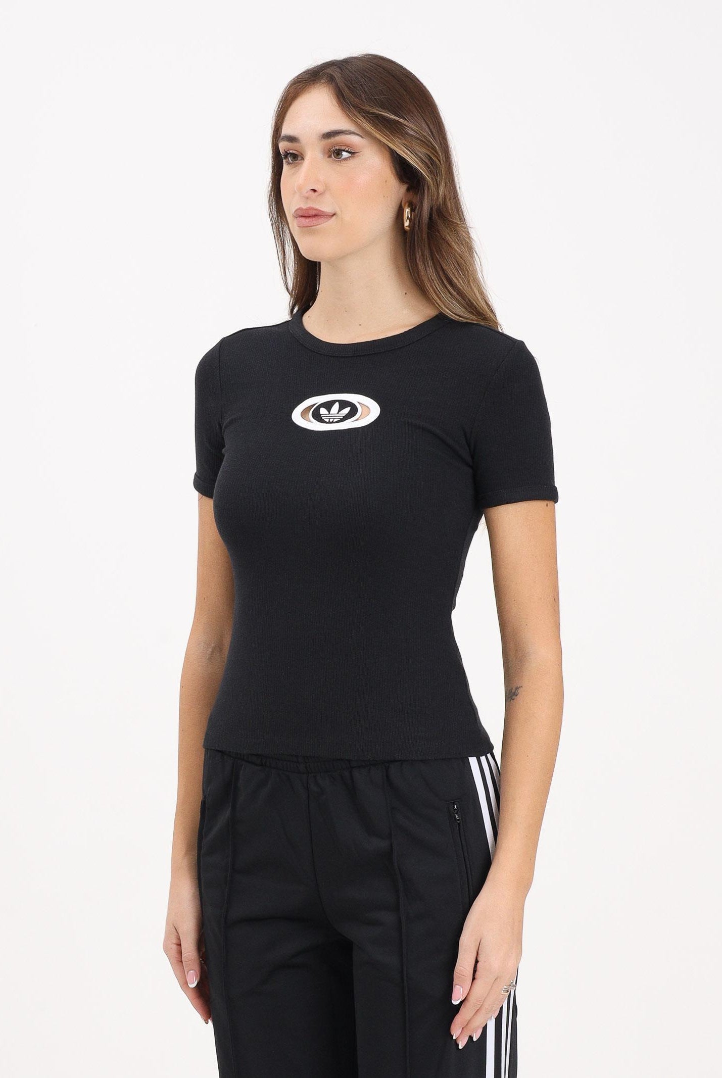ADIDAS ORIGINALS T-shirt a manica corta nera da donna KA2686 ADIDAS ORIGINALS