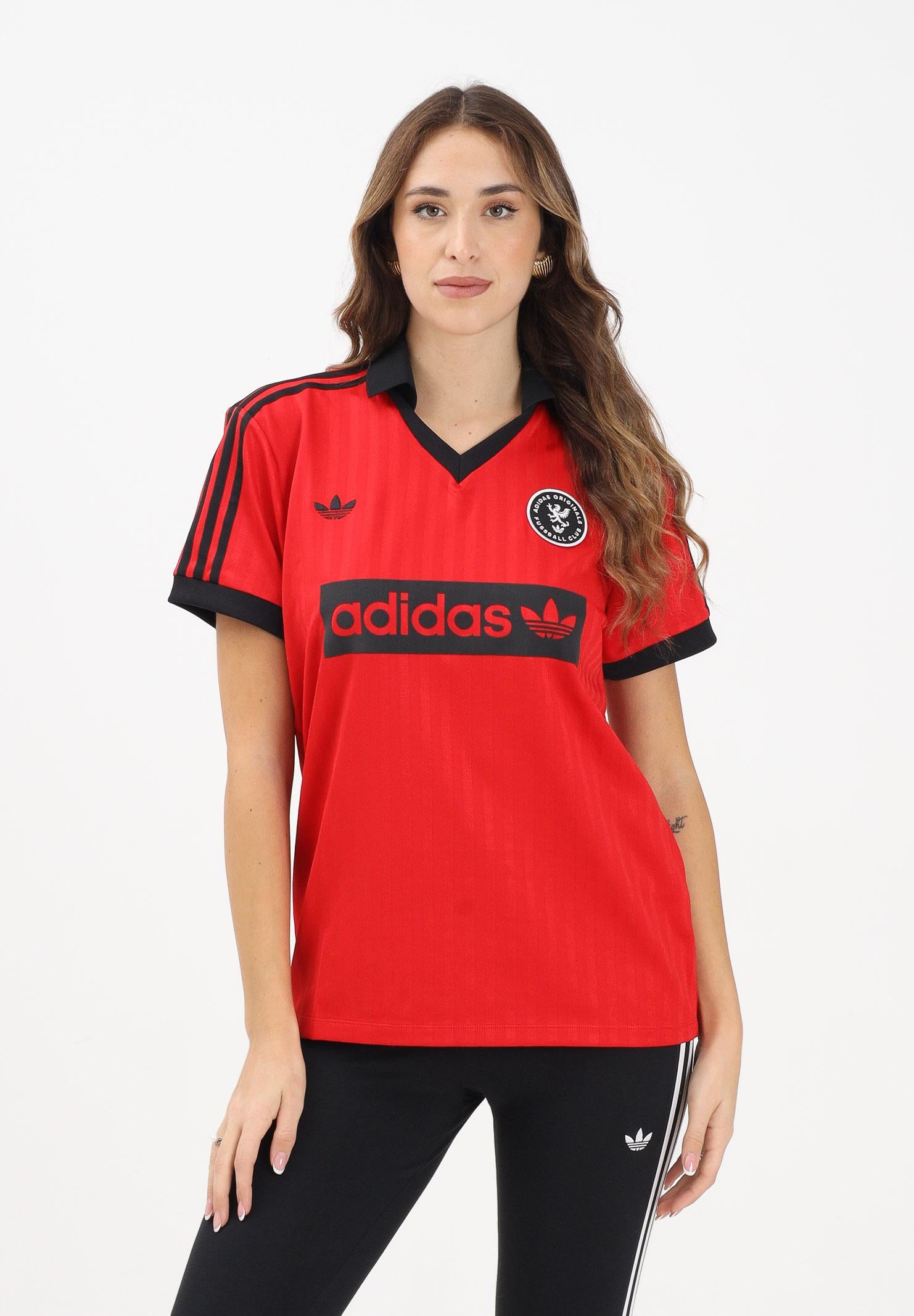 ADIDAS ORIGINALS Polo grafica ispirata al calcio rossa da donna JY3543 ADIDAS ORIGINALS