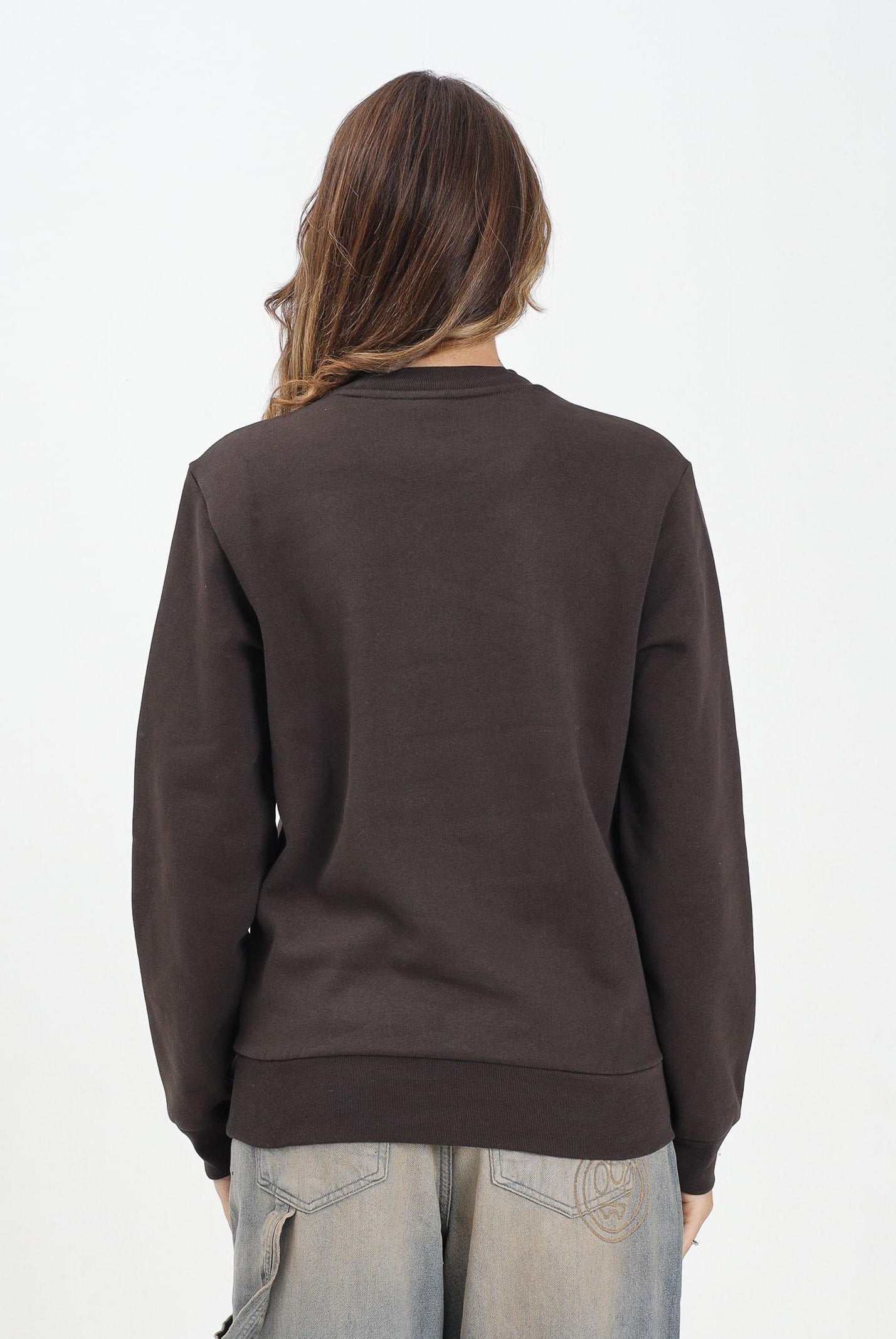 LACOSTE Felpa girocollo marrone per uomo e donna con logo SH9608 SKB LACOSTE