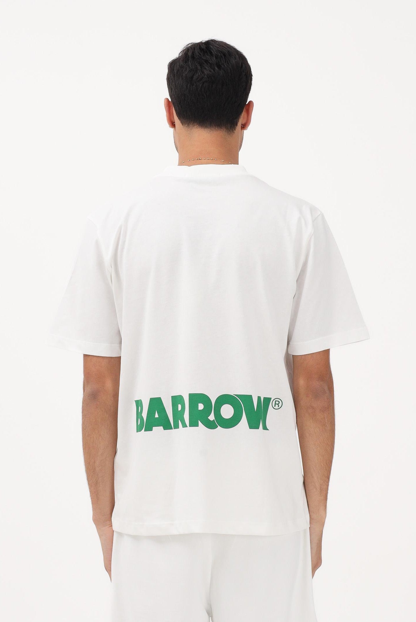 BARROW T-shirt a manica corta bianca per uomo e donna con stampa logo S6BWUATH003 412 BARROW