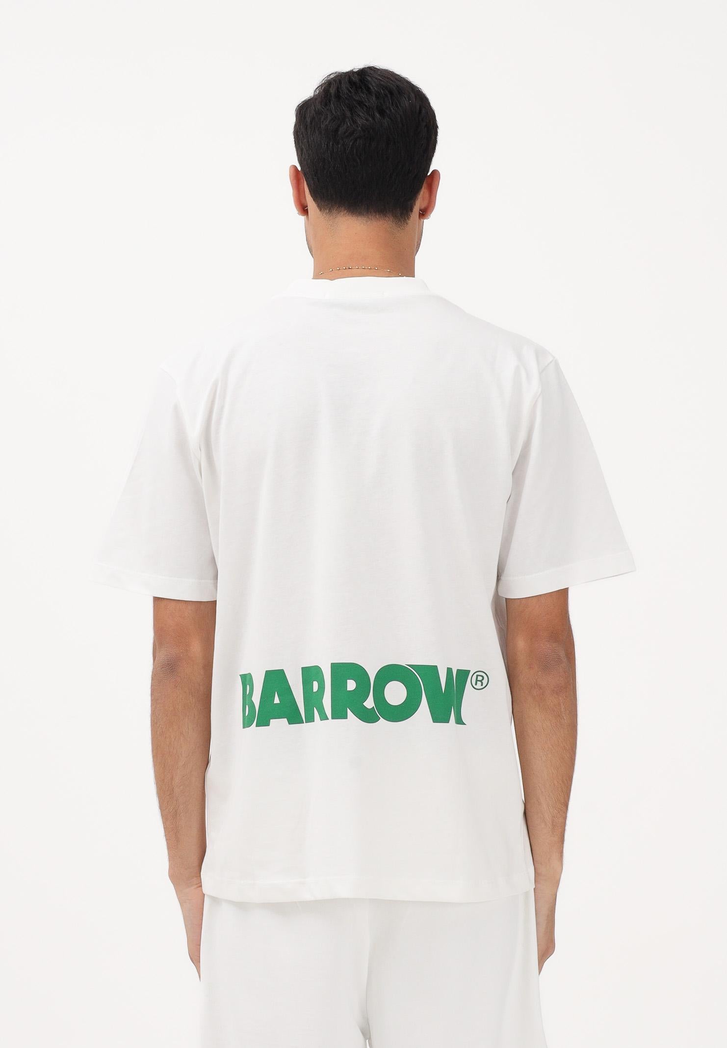 BARROW T-shirt a manica corta bianca per uomo e donna con stampa logo S6BWUATH003 412 BARROW
