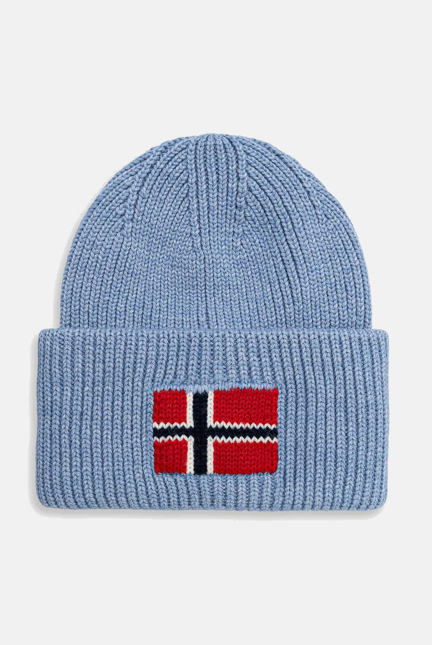 NAPAPIJRI Berretto di lana azzurro per uomo e donna con bandiera NP0A893PI841 NAPAPIJRI