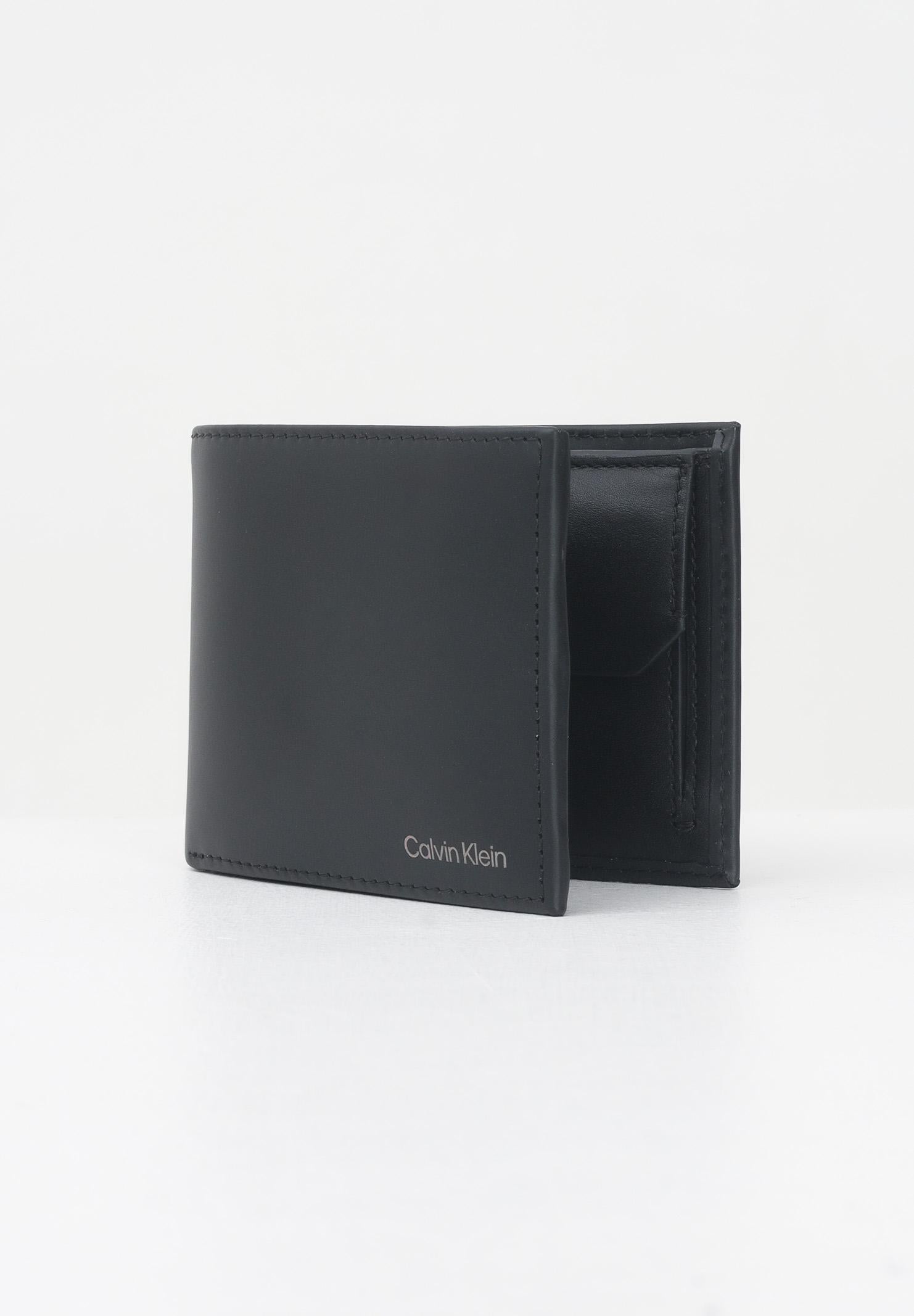 CALVIN KLEIN Portafogli nero da uomo con logo LV04D1105G UB1 CALVIN KLEIN