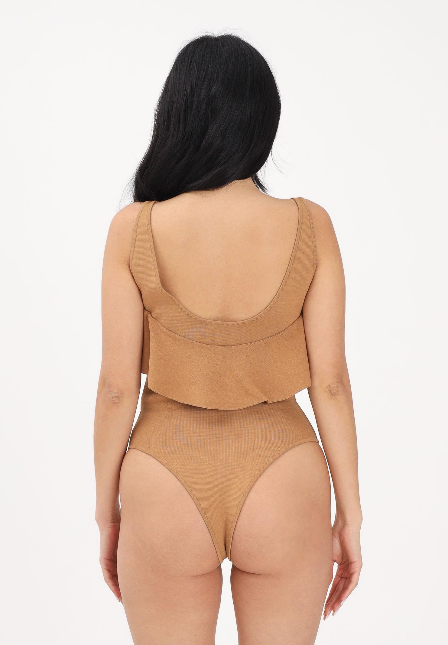 ELISABETTA FRANCHI Body cammello da donna con volant BK86B62E2 AI6 ELISABETTA FRANCHI