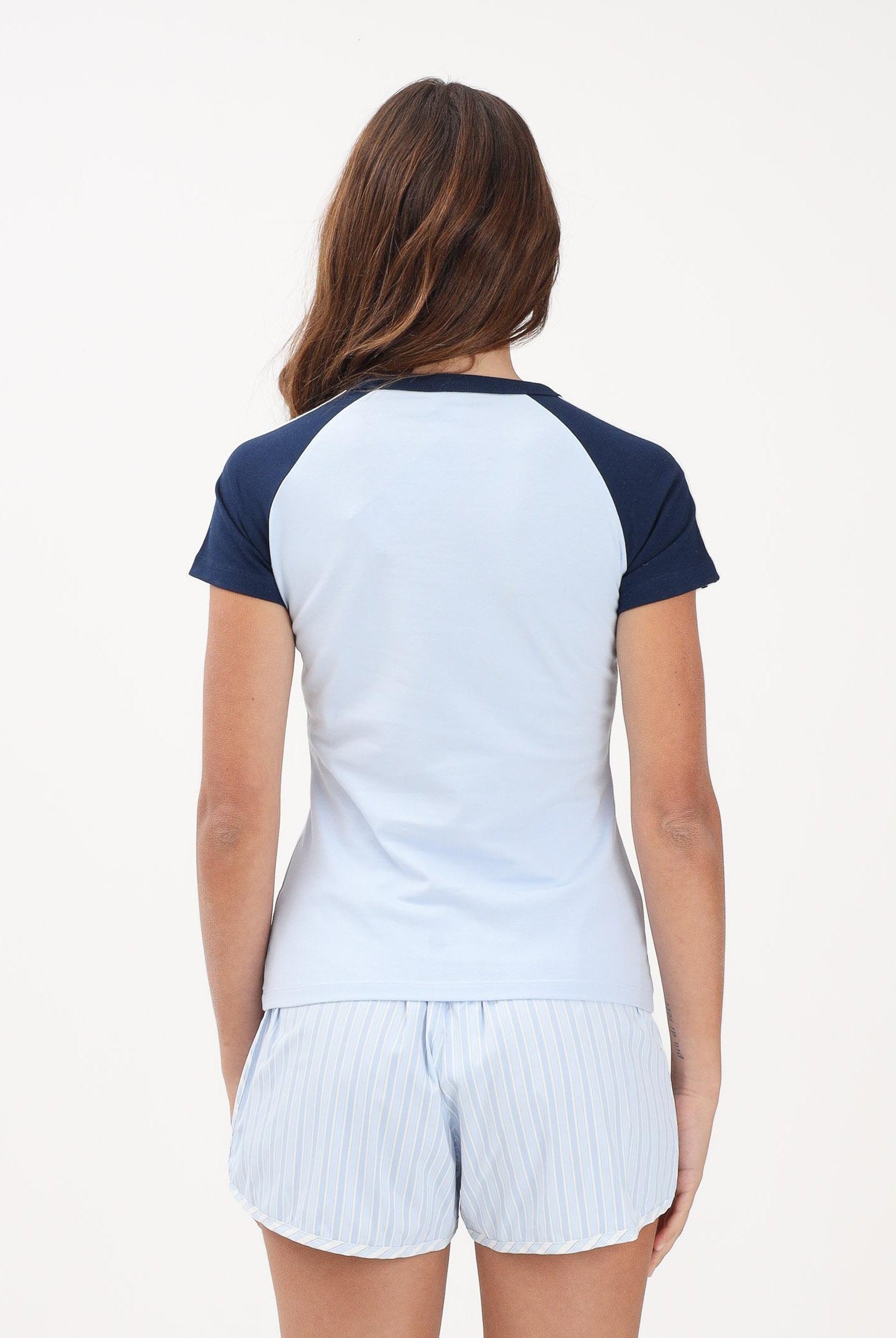 ADIDAS ORIGINALS T-shirt a manica corta SST celeste da donna KD3801 . ADIDAS ORIGINALS