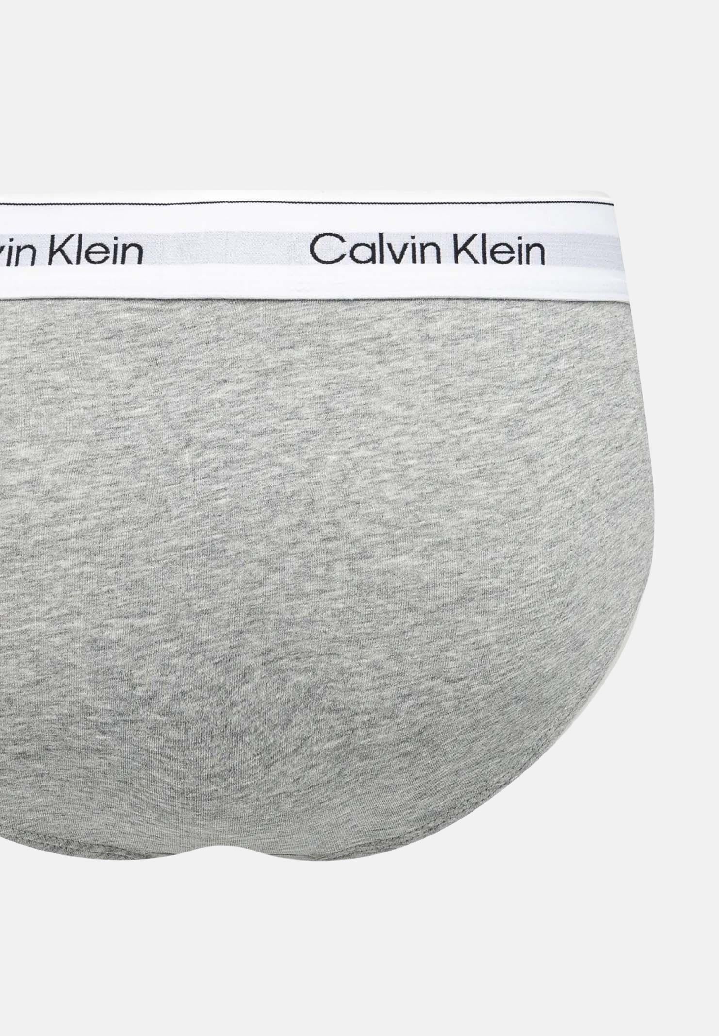 CALVIN KLEIN Slip (3 paia) bianco, grigio e nero da uomo con logo LV00NB4388 MP1 CALVIN KLEIN