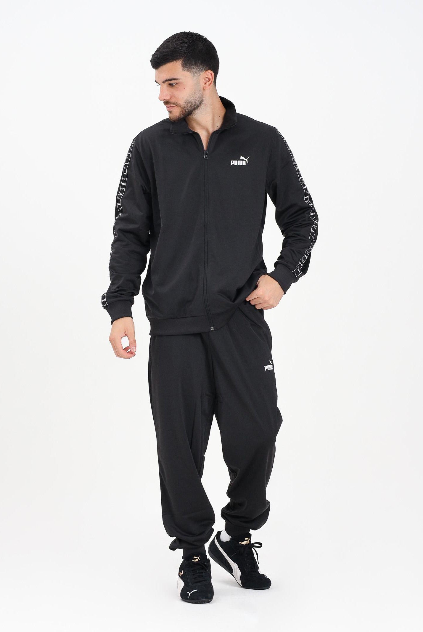 PUMA Tuta Poly Tape nera da uomo 684853 01 PUMA