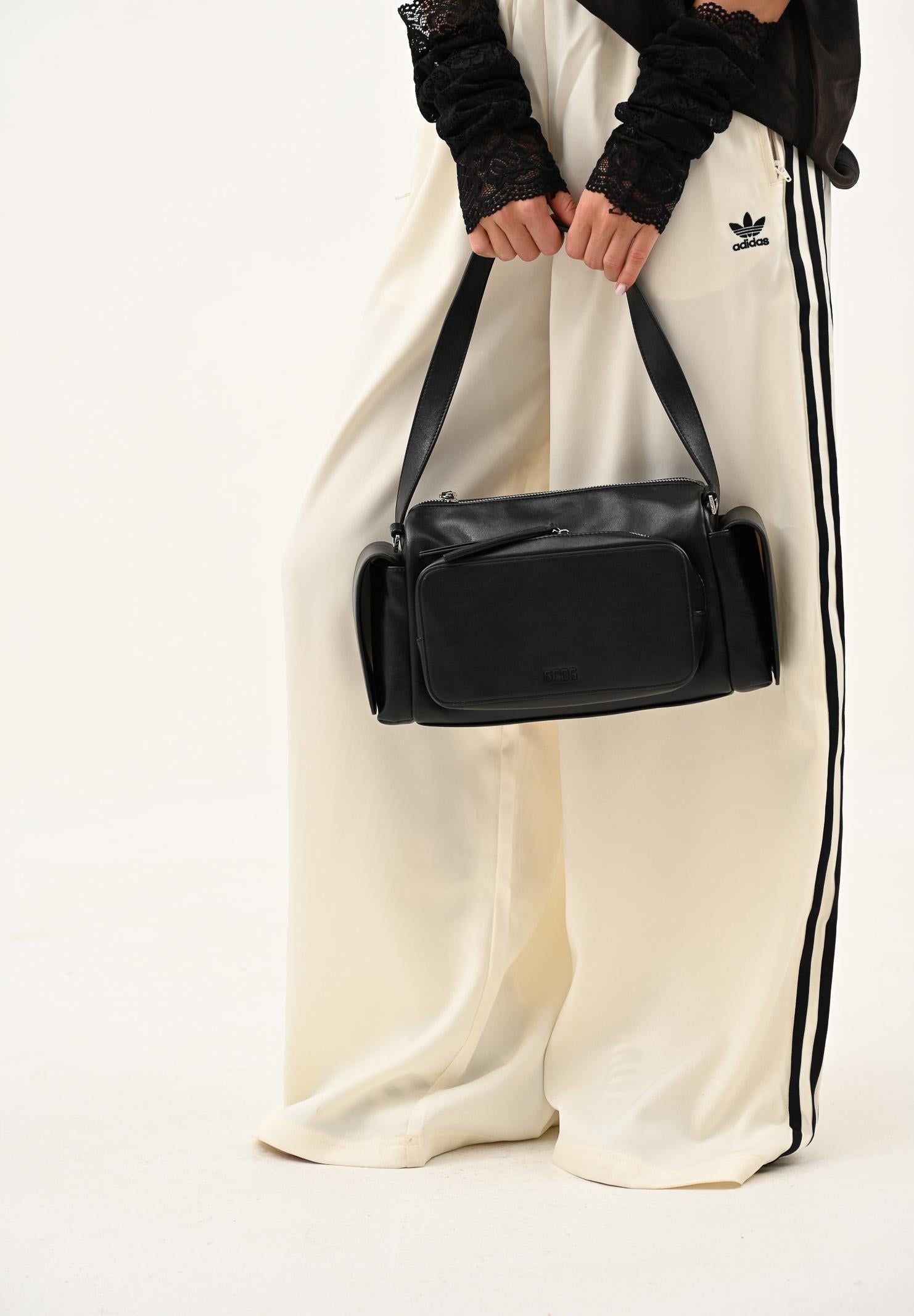 GCDS Borsa a spalla nera da donna GCDSMPS001 99 GCDS