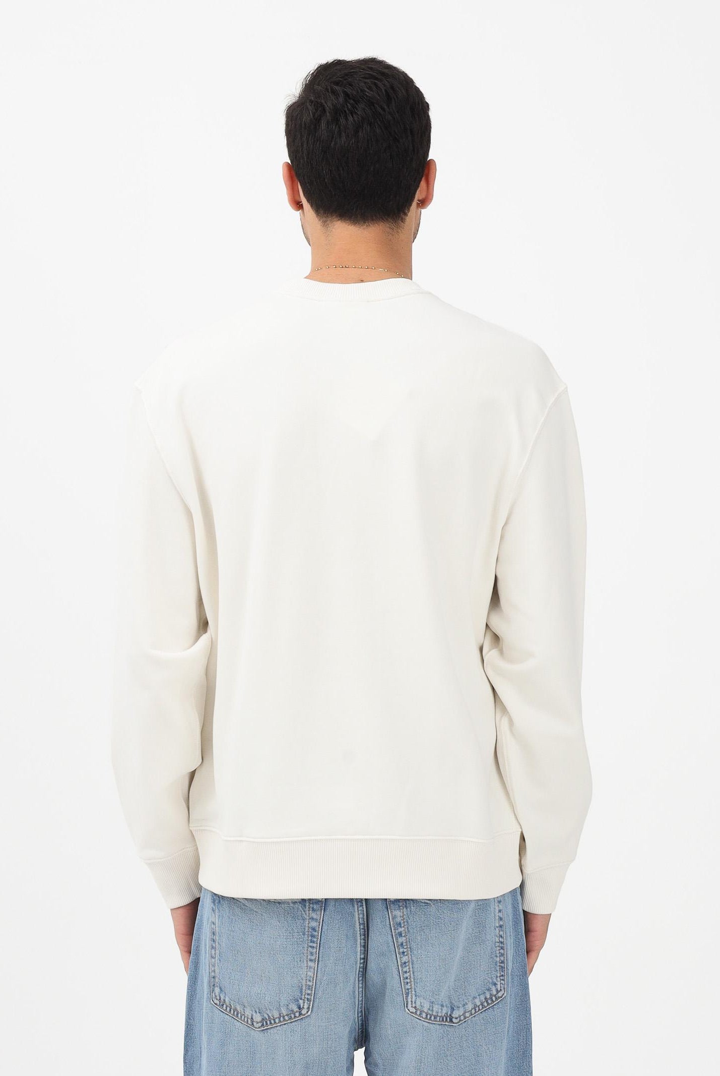 CALVIN KLEIN JEANS Felpa girocollo panna da uomo con logo LV04RC296GYAS . CALVIN KLEIN JEANS