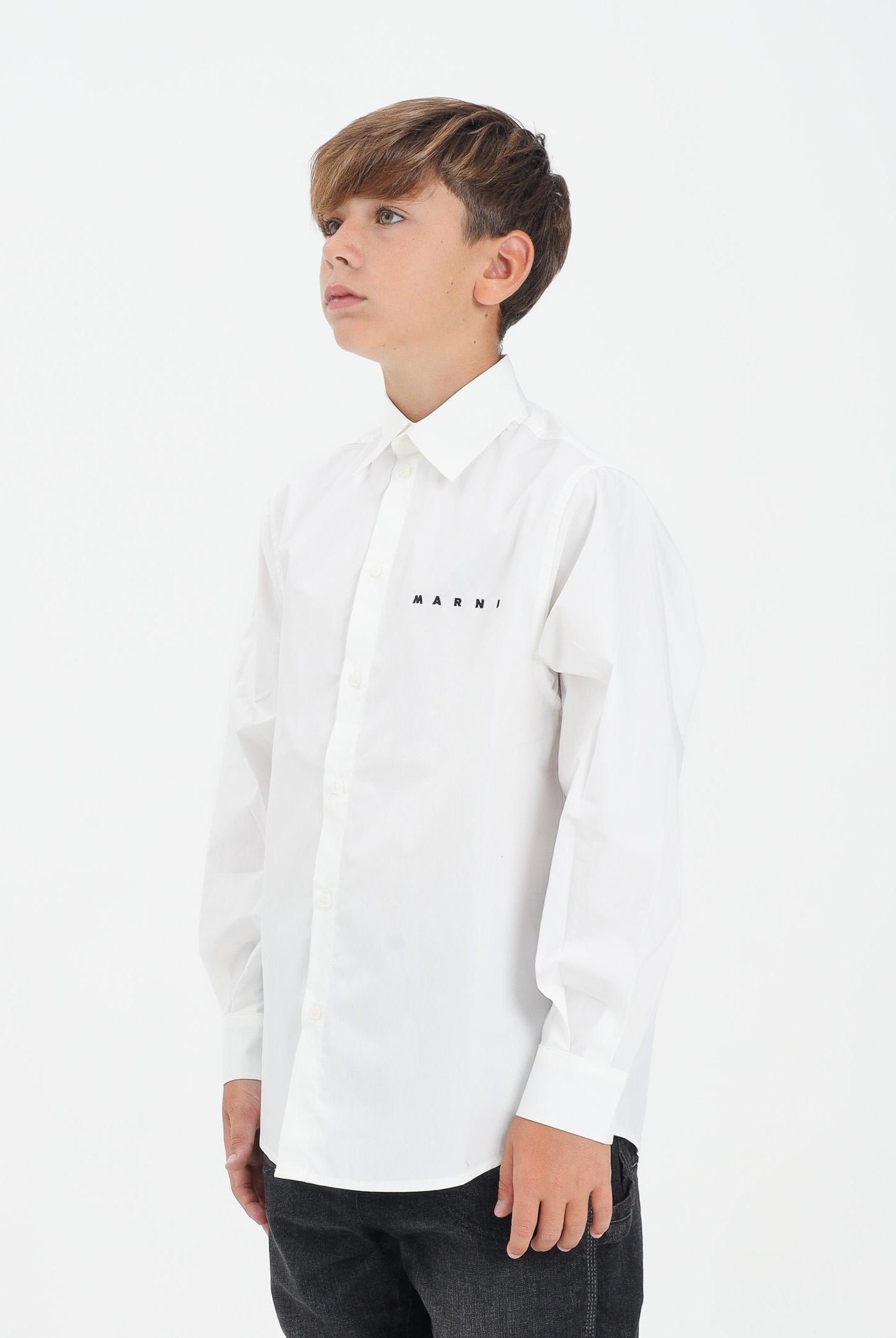 MARNI Camicia a manica lunga bianca per donna, ragazzi e bambini con logo M01628M00UW 0M114 MARNI