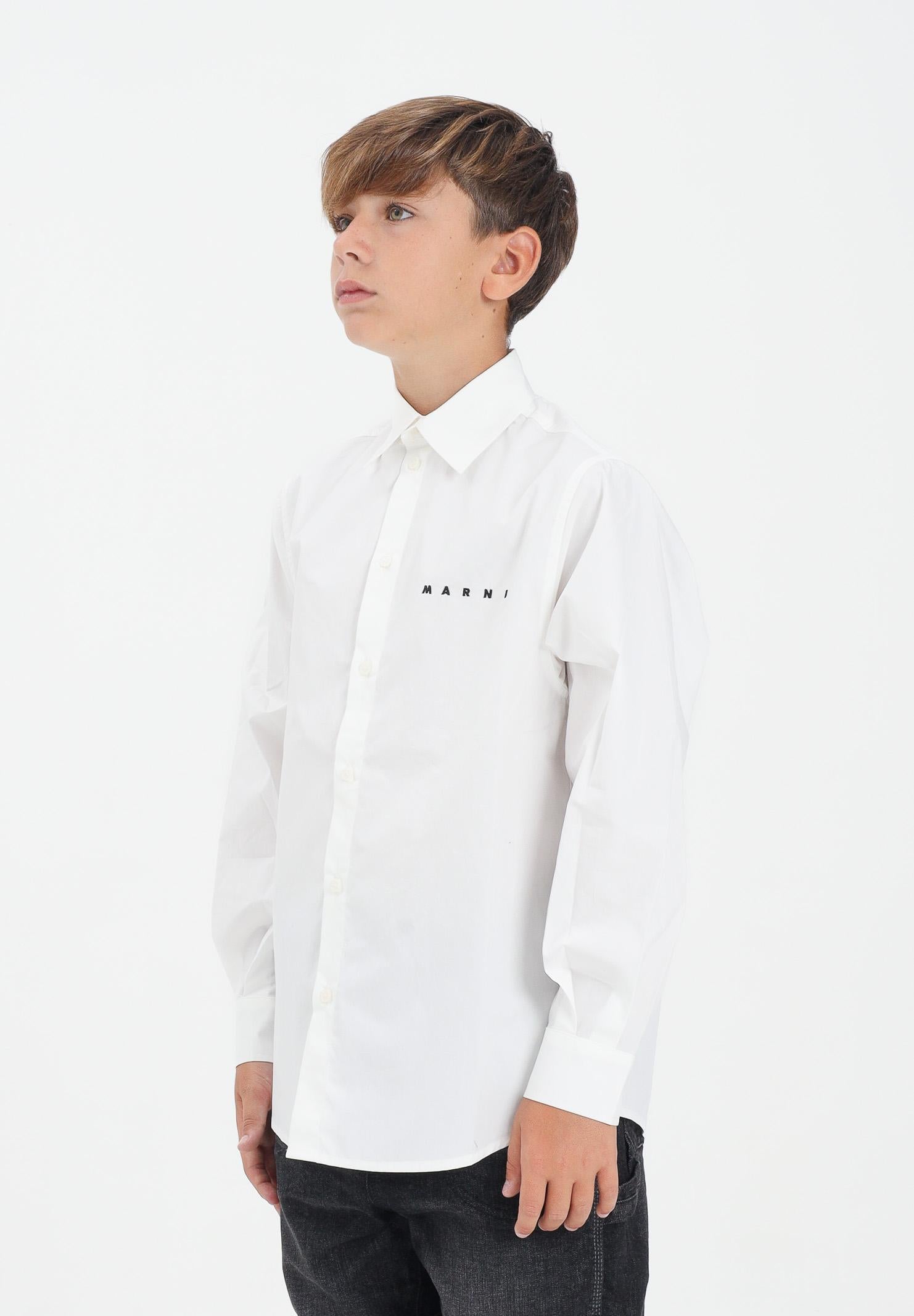 MARNI Camicia a manica lunga bianca per donna, ragazzi e bambini con logo M01628M00UW 0M114 MARNI