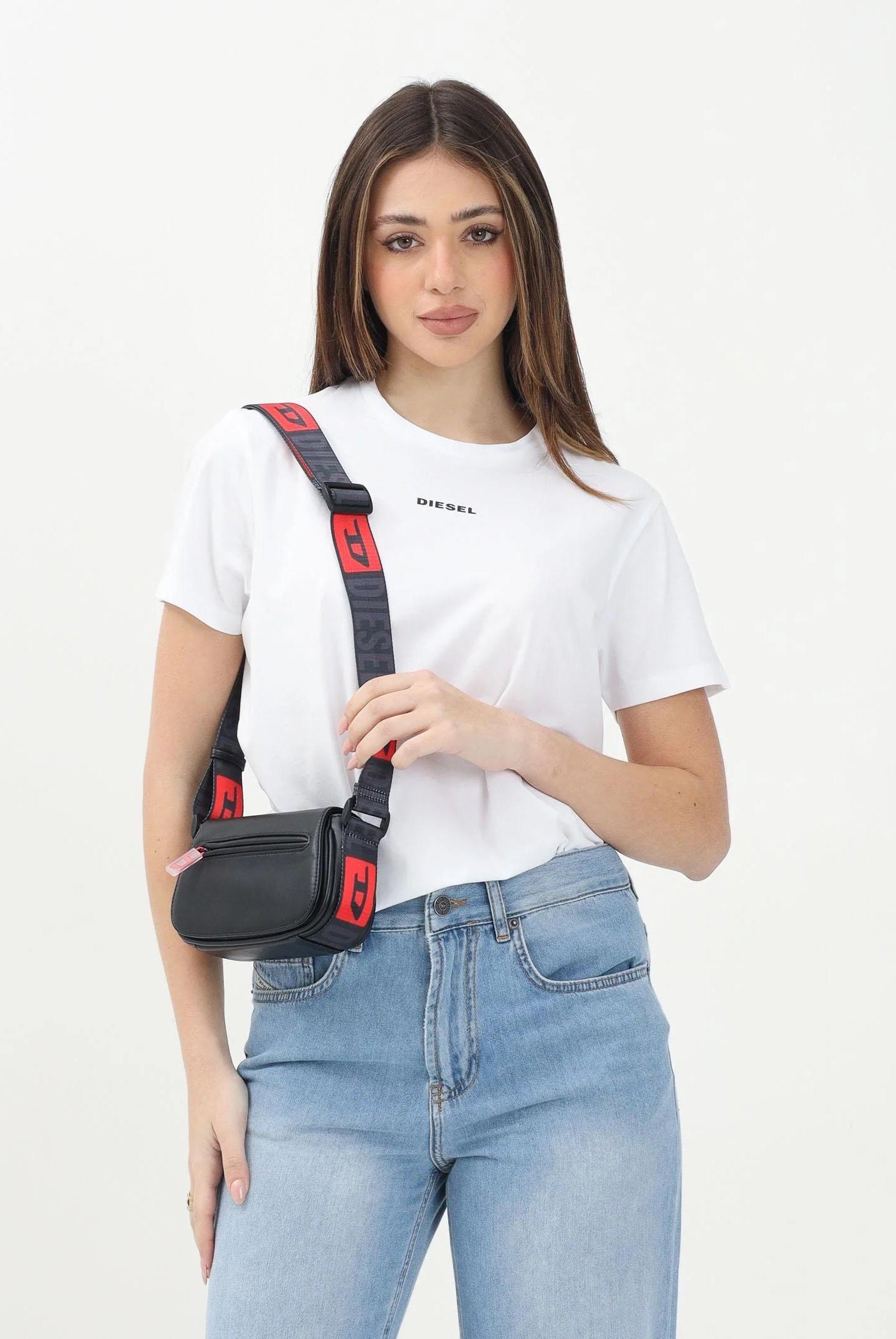 DIESEL T-shirt a manica corta bianca per donna, ragazzi e bambini con logo Diesel J02078KYATR K100 DIESEL