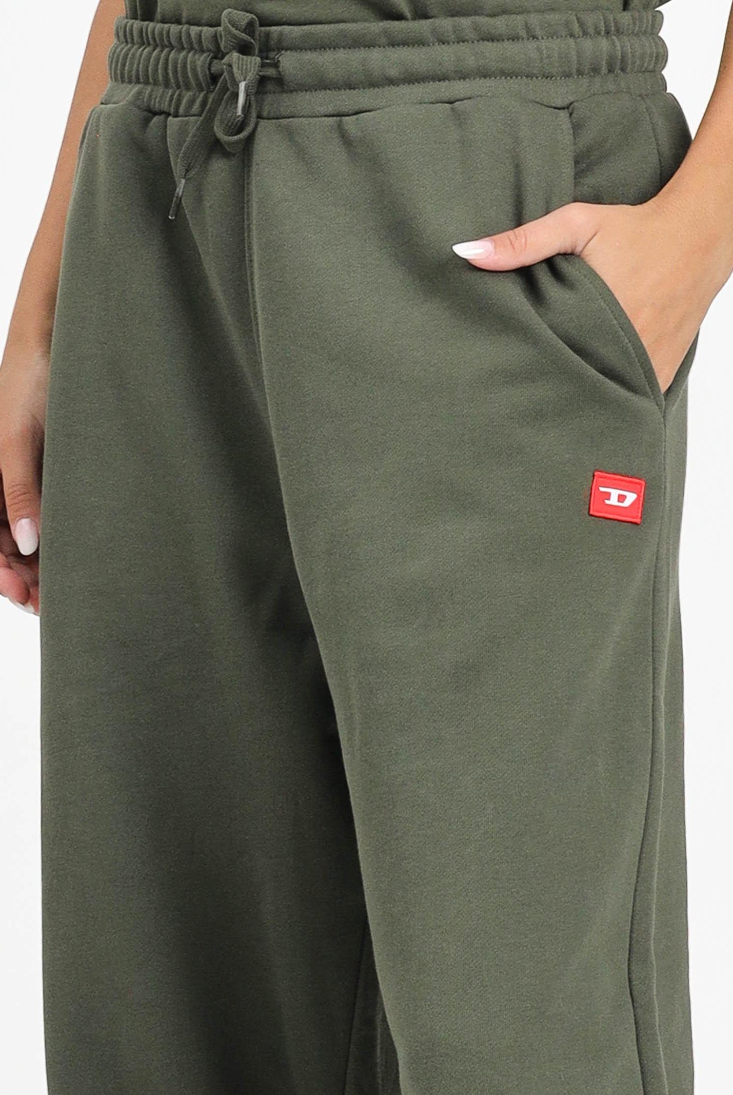 DIESEL Pantalone sportivo verde militare per donna, ragazzi e bambini con logo J024610GEAD K513 DIESEL