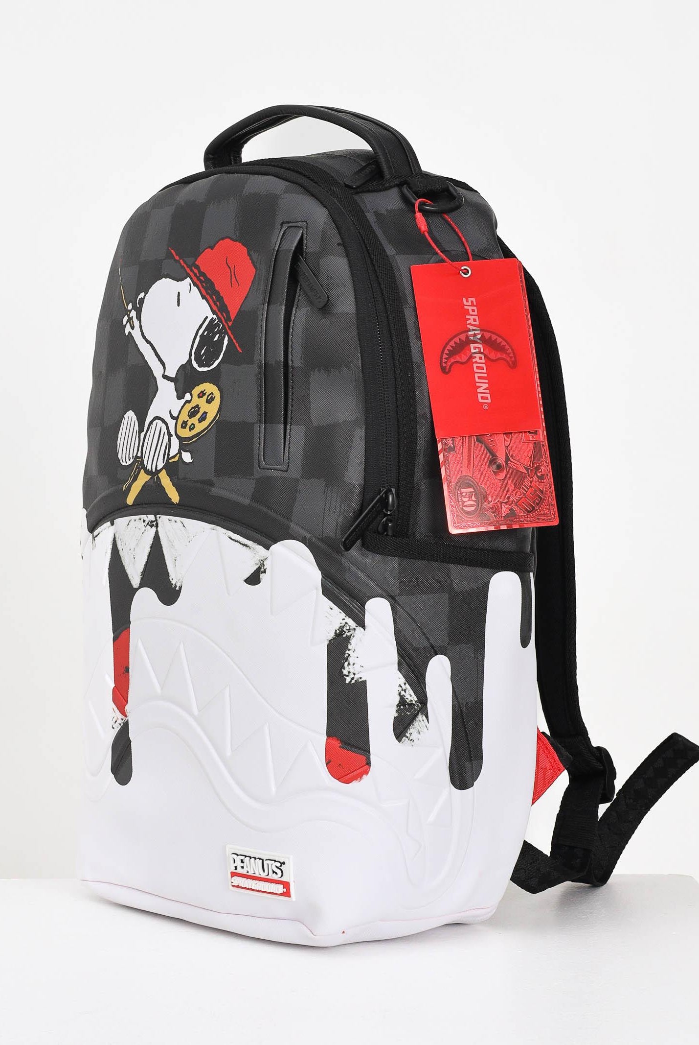 SPRAYGROUND Zaino SNOOPY PAINTING SHARK DLXSV bianco e nero per uomo e donna 910B7686NSZ SPRAYGROUND