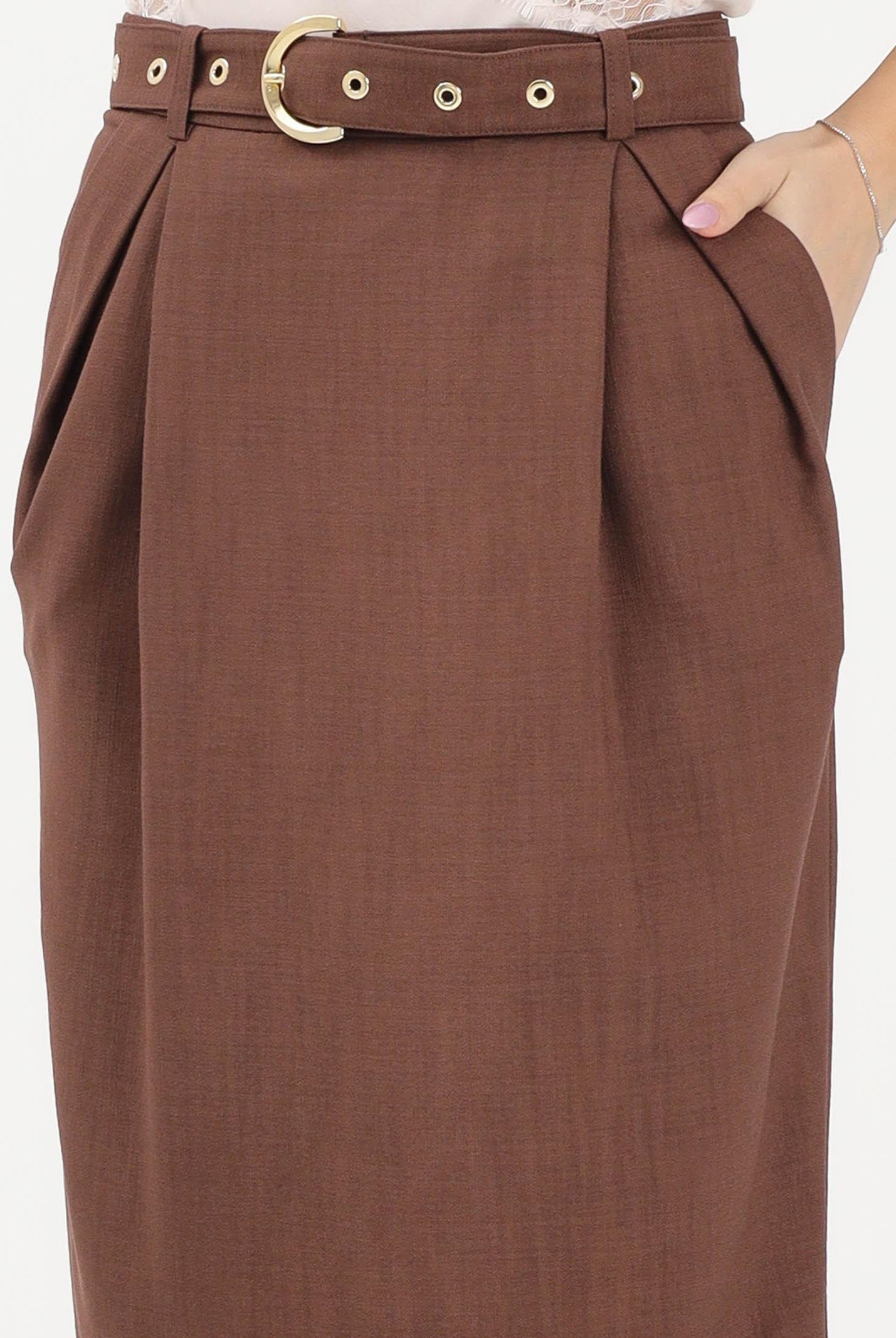 PINKO Gonna midi EDWENA marrone da donna 106449A2W6 L78 PINKO