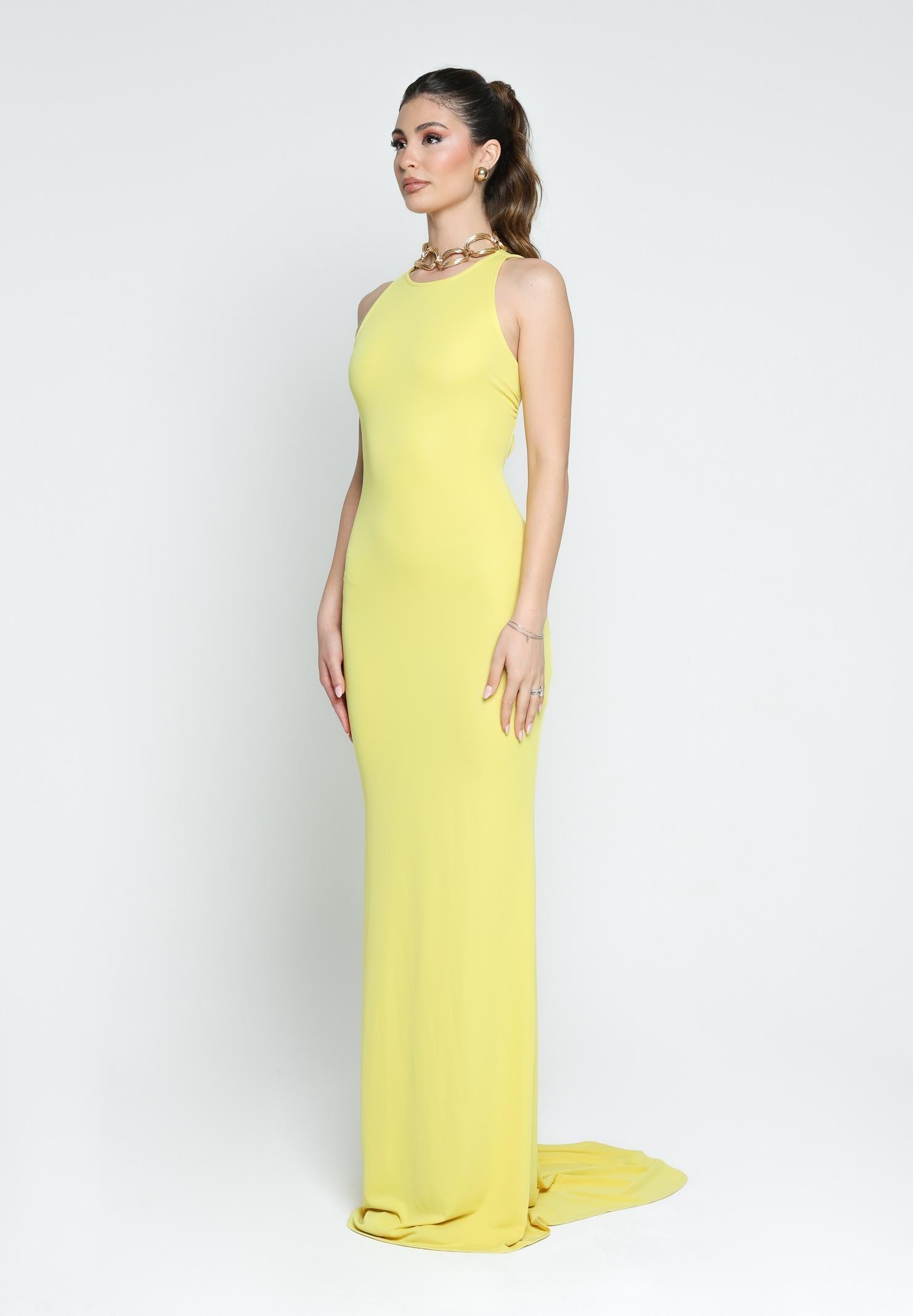 SANTAS Abito lungo BON BON giallo da donna PV25010 GIALLO SANTAS