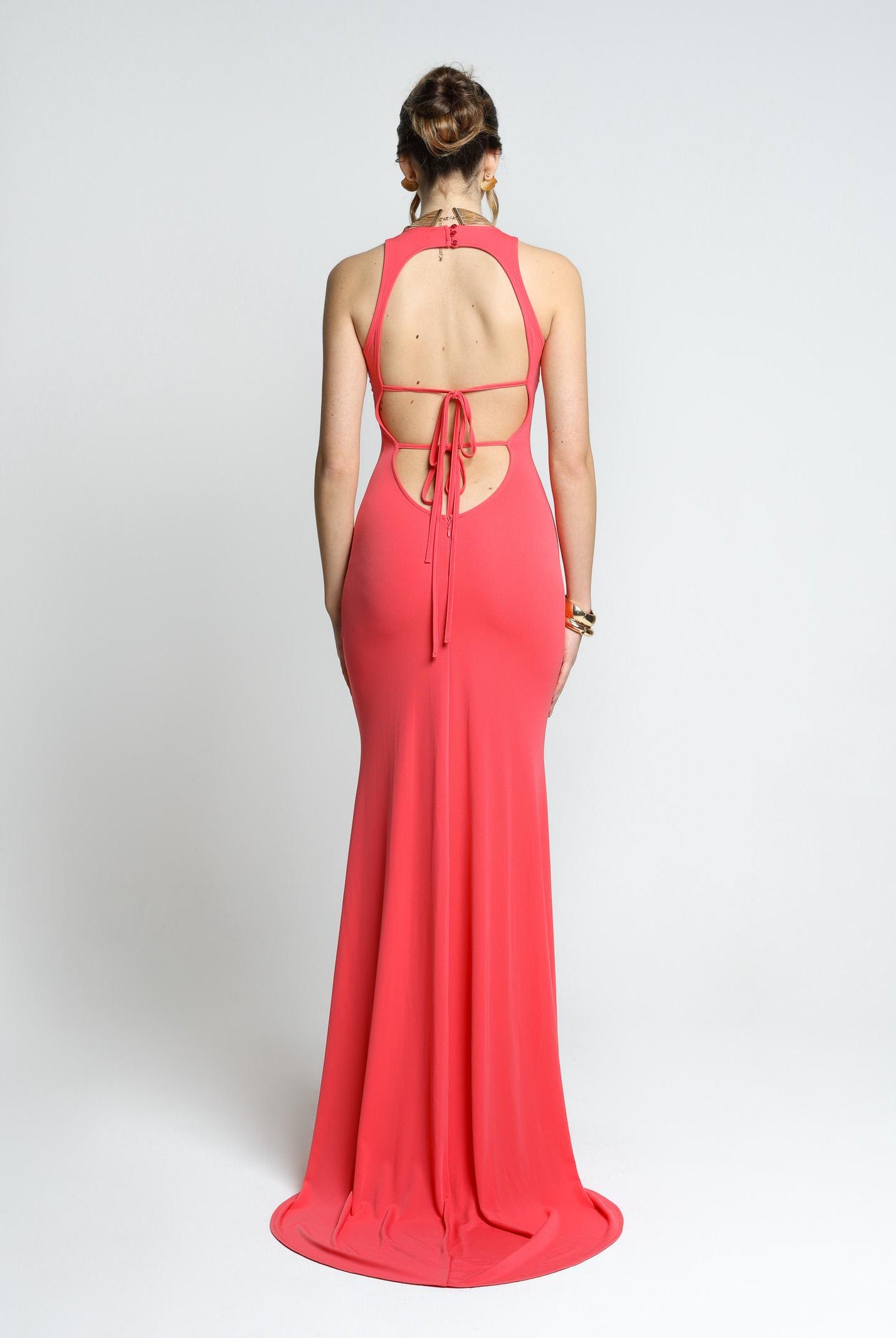 SANTAS Abito lungo BON BON corallo da donna PV25010 CORALLO SANTAS