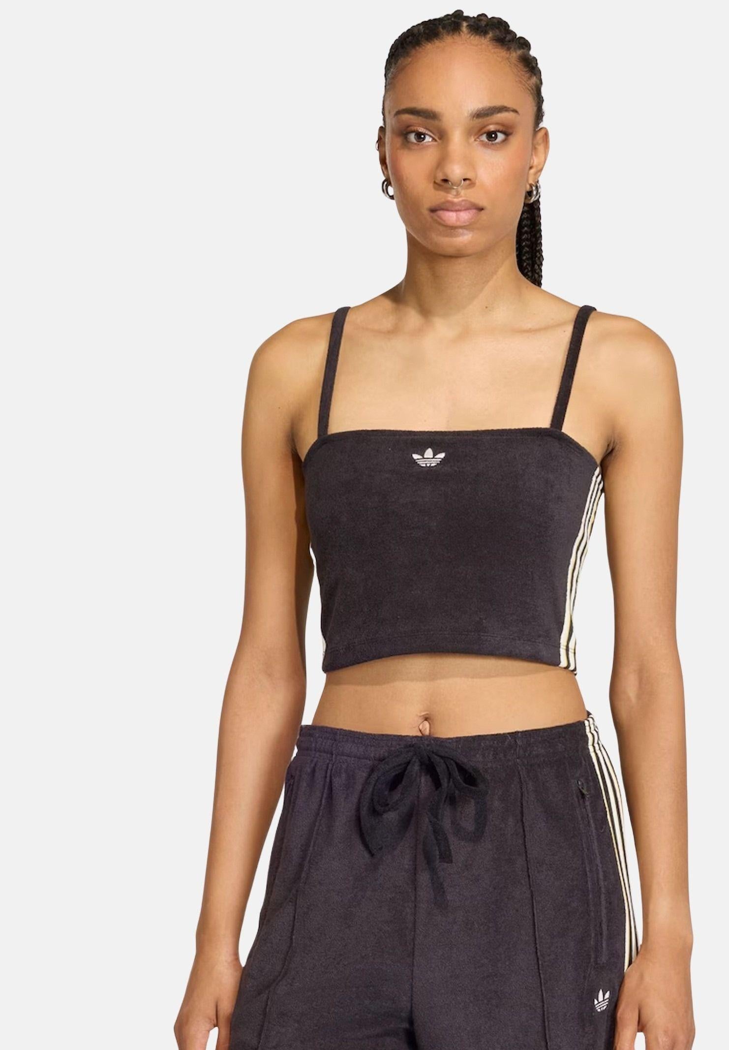 ADIDAS ORIGINALS Top Terry Towel Tank nero da donna KD1406 . ADIDAS ORIGINALS