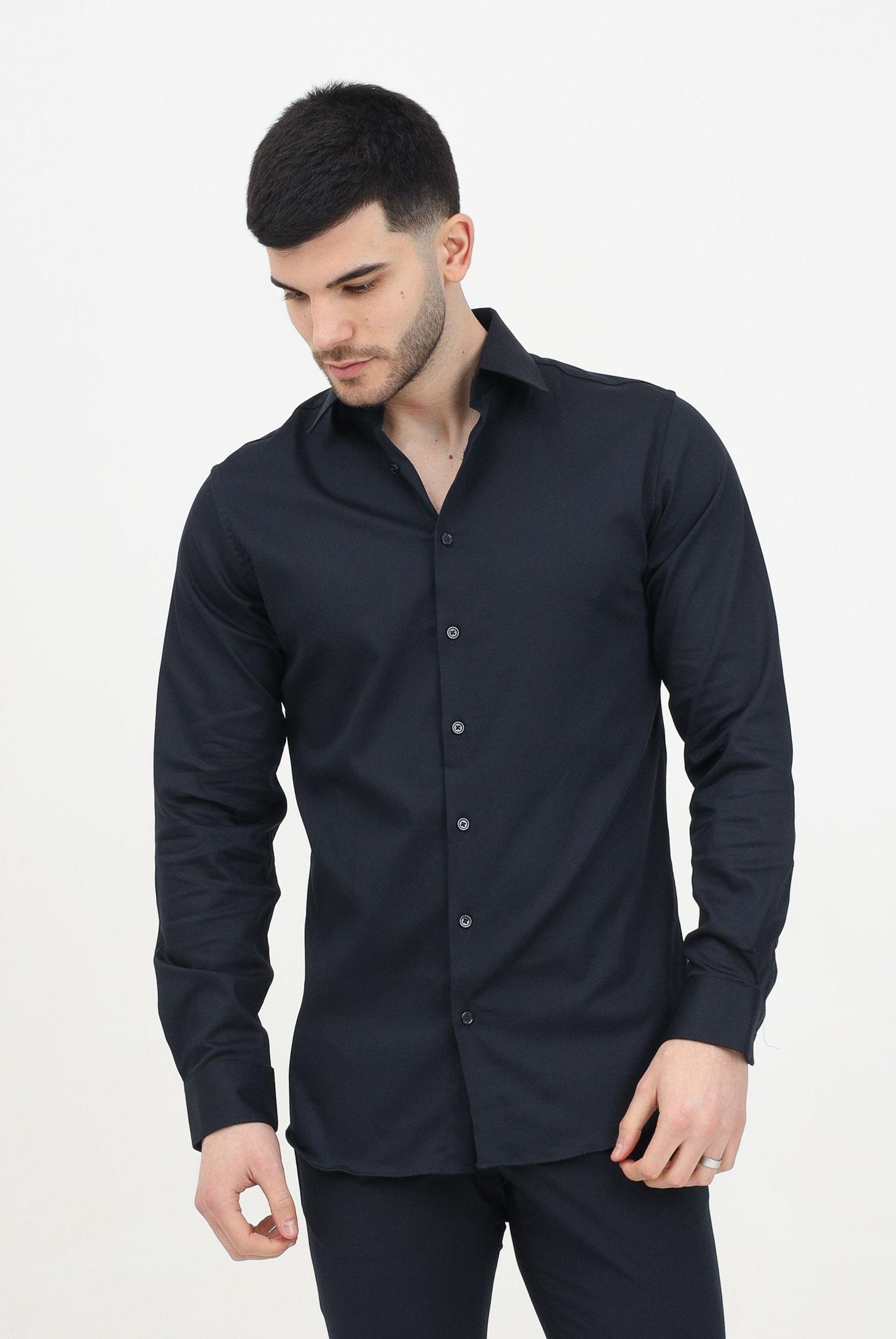 SELECTED HOMME Camicia a manica lunga nera da uomo 16092939 Black SELECTED HOMME