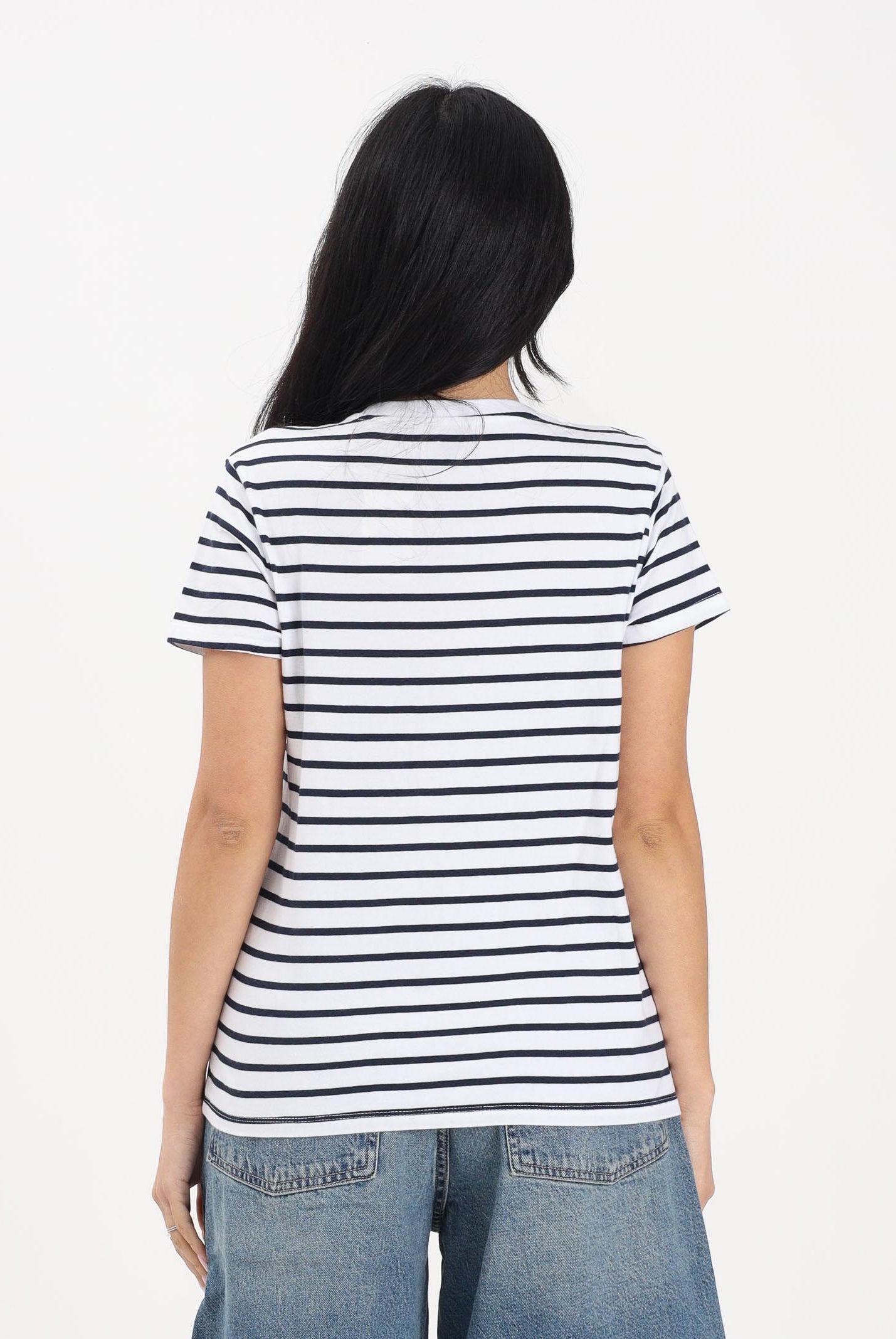LEVI'S T-shirt a manica corta Perfect blu e bianca da donna con motivo a righe 39185-0400 . LEVI'S®