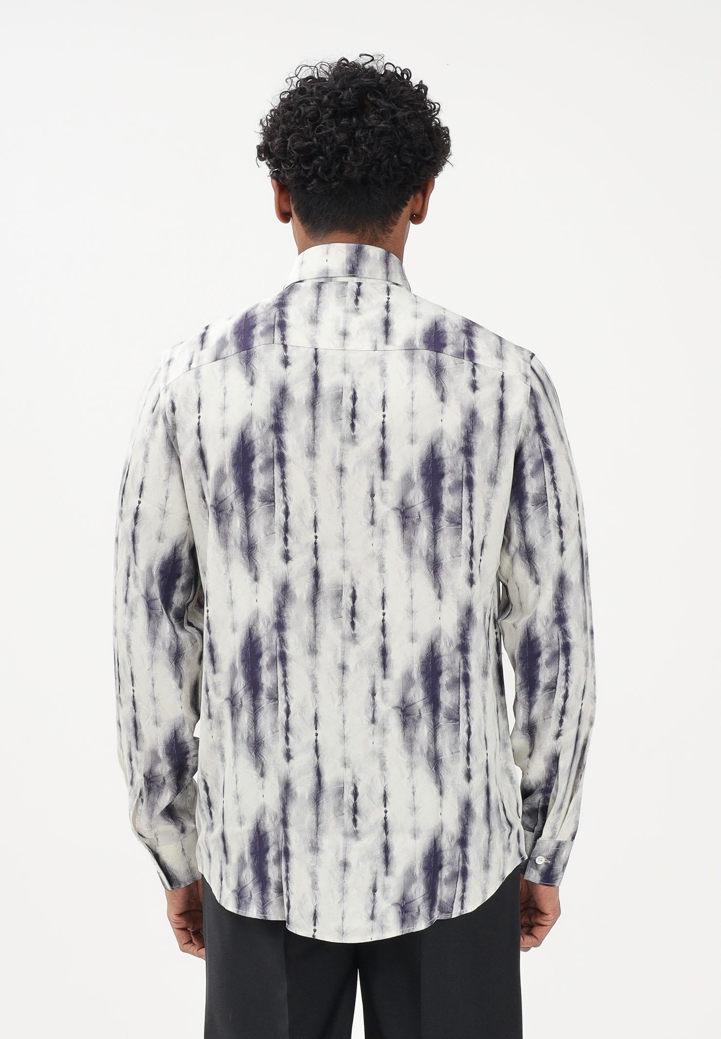 PATRIZIA PEPE Camicia a manica lunga panna da uomo con stampa grafica 5C0310A093 FG82 PATRIZIA PEPE