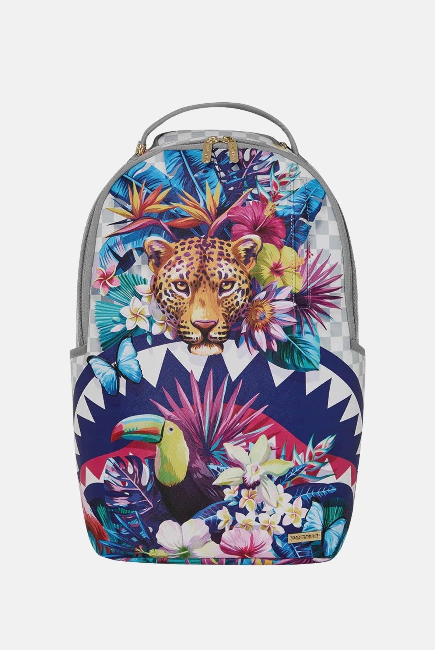SPRAYGROUND Zaino Flowering Jungle Shark bianco e grigio per uomo e donna 910B8625NSZ . SPRAYGROUND
