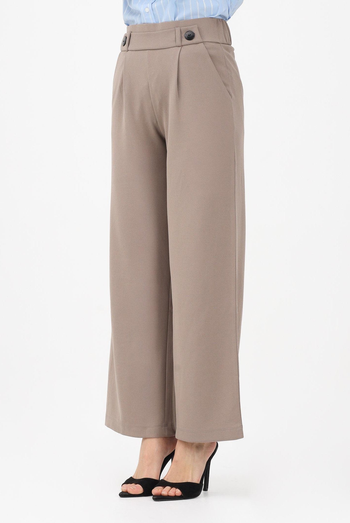 JDY Pantalone marrone da donna a vita alta 15208430 DRBL JDY