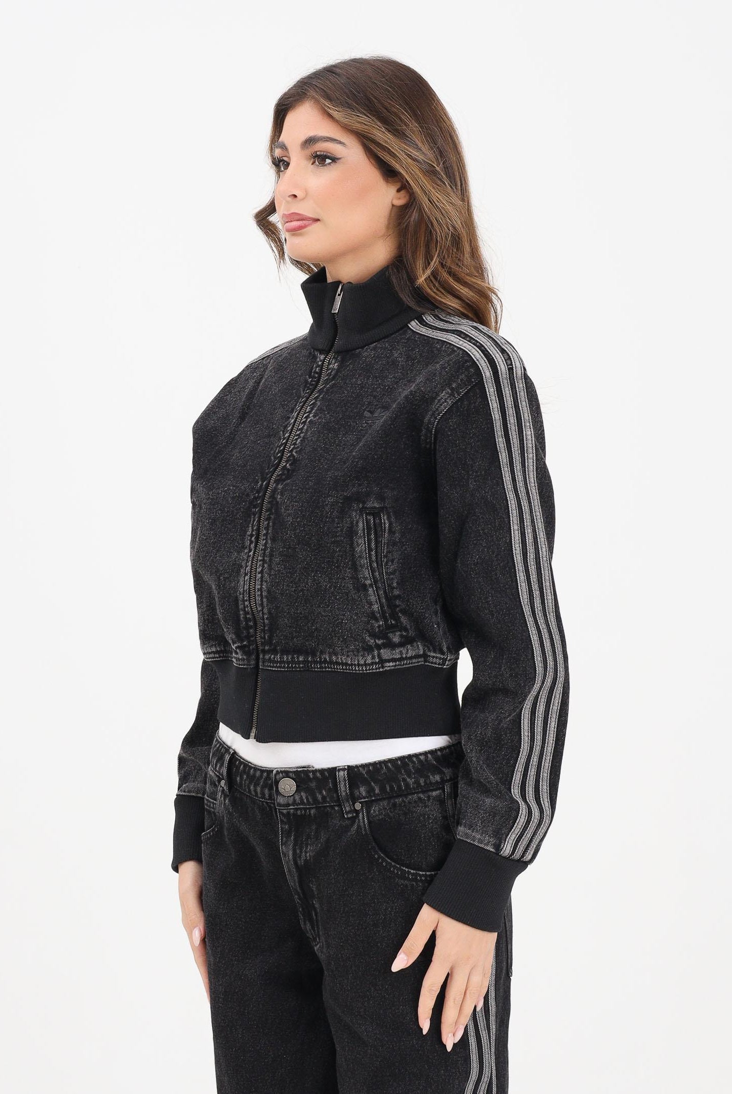 ADIDAS ORIGINALS Giubbotto di jeans Adicolor Denim nero da donna JD3110  ADIDAS ORIGINALS