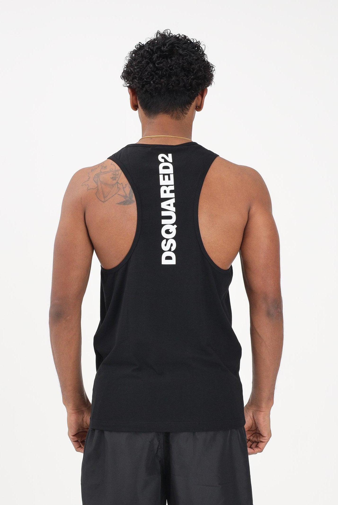 DSQUARED2 Canotta nera da uomo con logo sul retro D9D446190 010 DSQUARED2