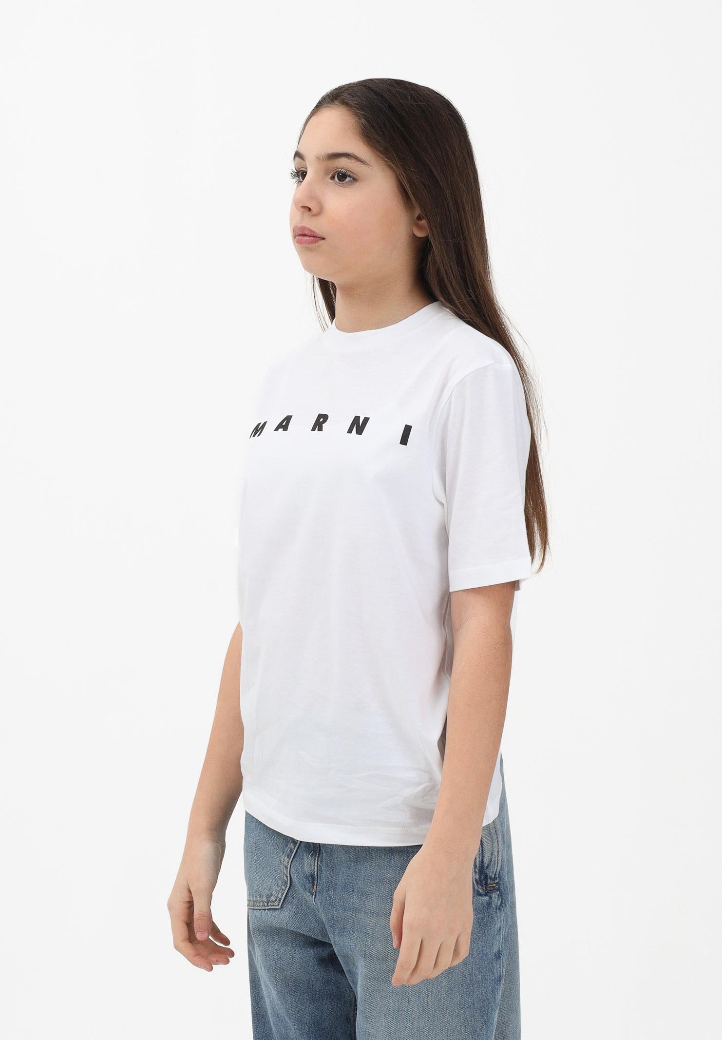 MARNI T-shirt a manica corta bianca per donna, ragazzi e bambini con logo M01601M00RF 0M100 MARNI