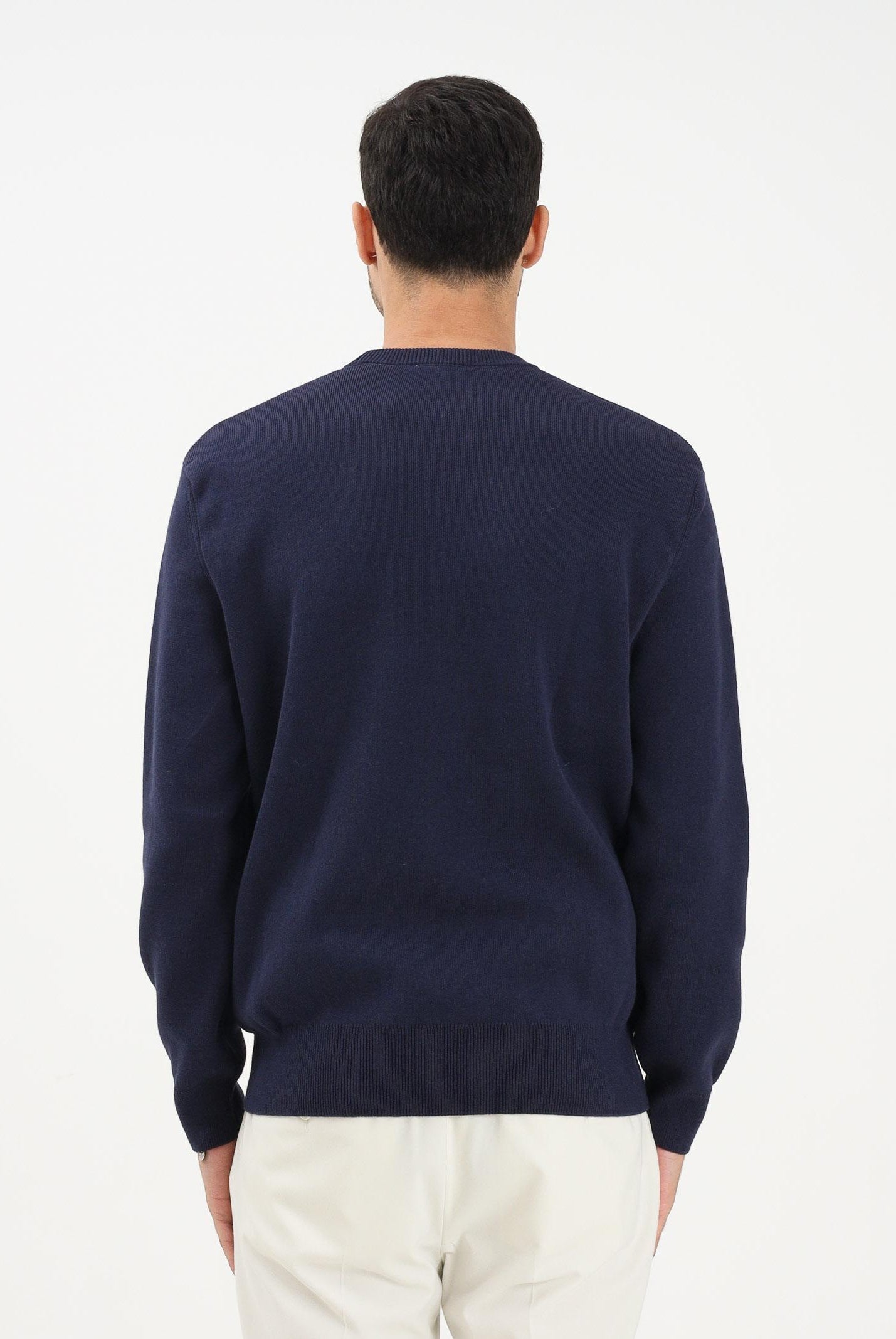 LACOSTE Maglioncino girocollo French Made Striped blu da uomo AH5944 9IL LACOSTE