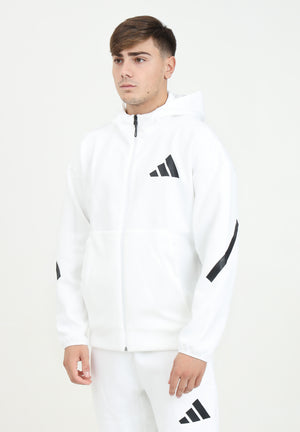 Felpa con zip New adidas Z.N.E. bianca da uomo JF2443 . ADIDAS PERFORMANCE 