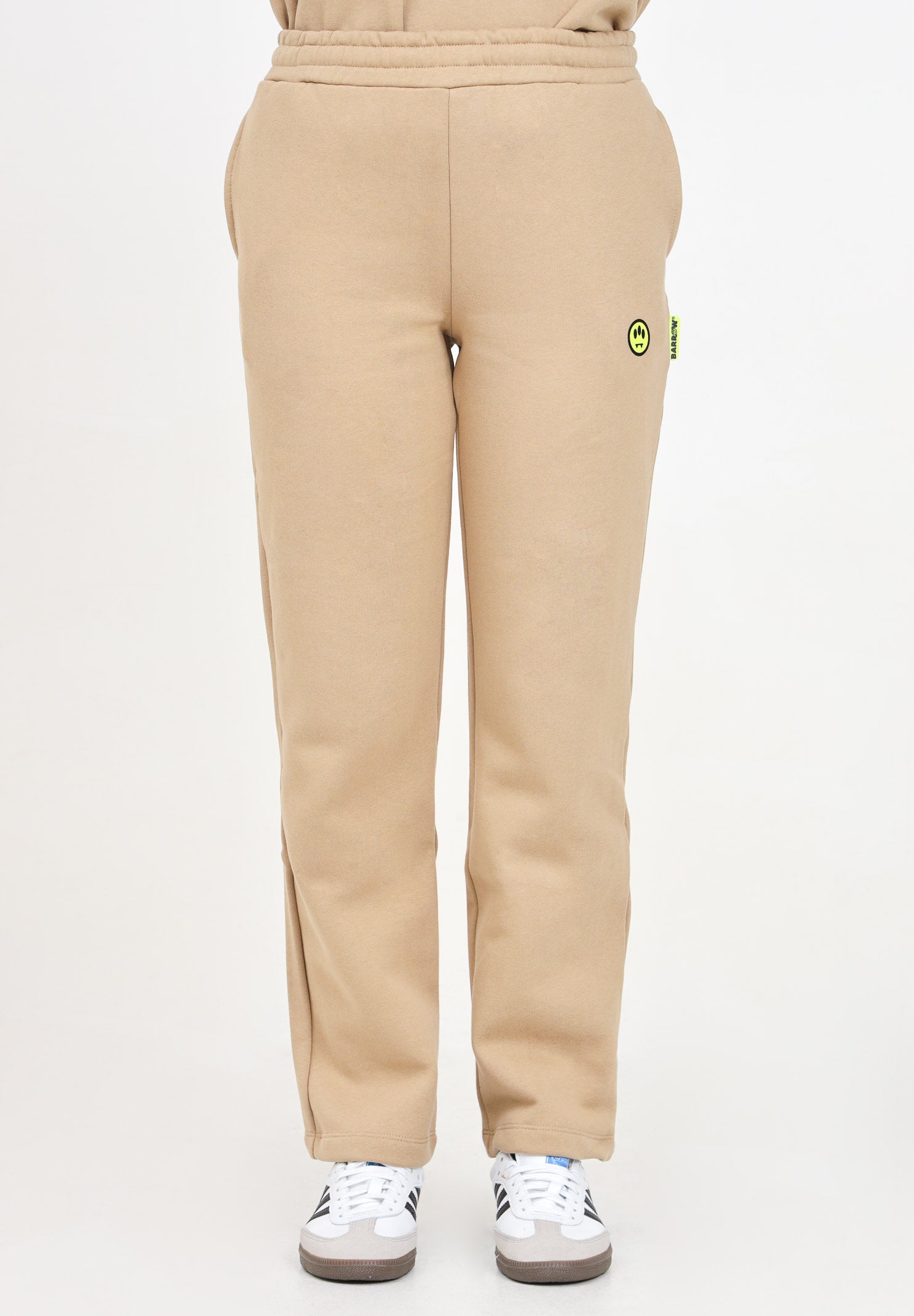 Pantalone sportivo beige per donna e bambina con patch logo F4BKJUFP131 BW016 BARROW 
