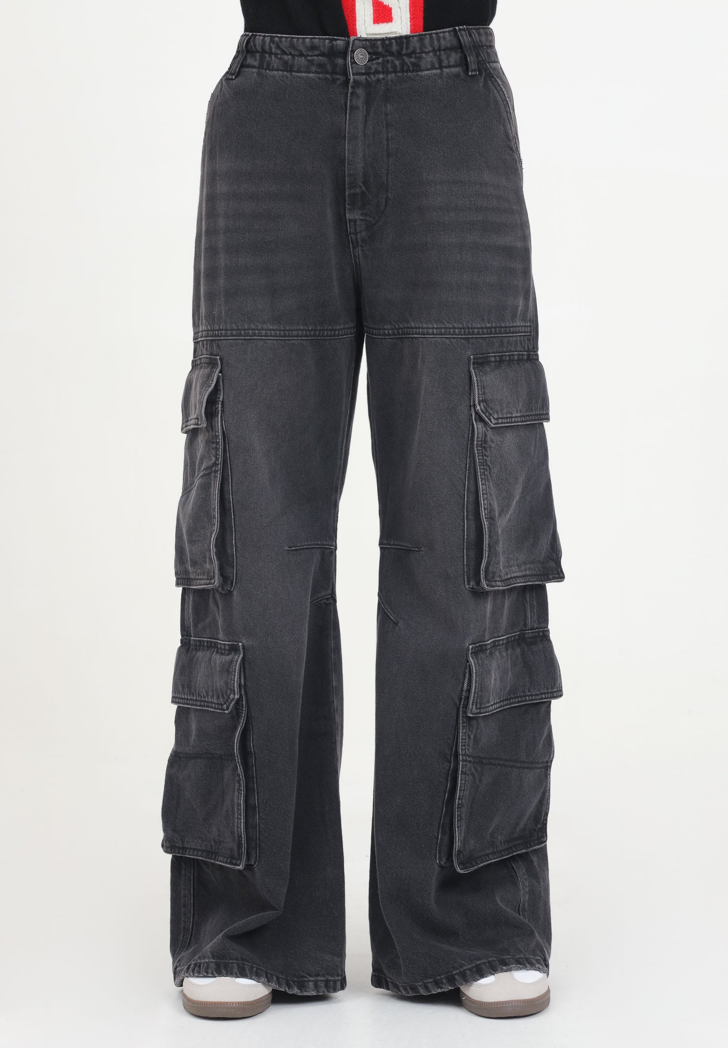 Jeans cargo nero per donna e bambina J01725KXBMM K02 DIESEL 
