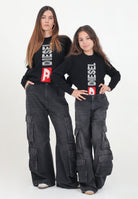 Jeans cargo nero per donna e bambina J01725KXBMM K02 DIESEL 