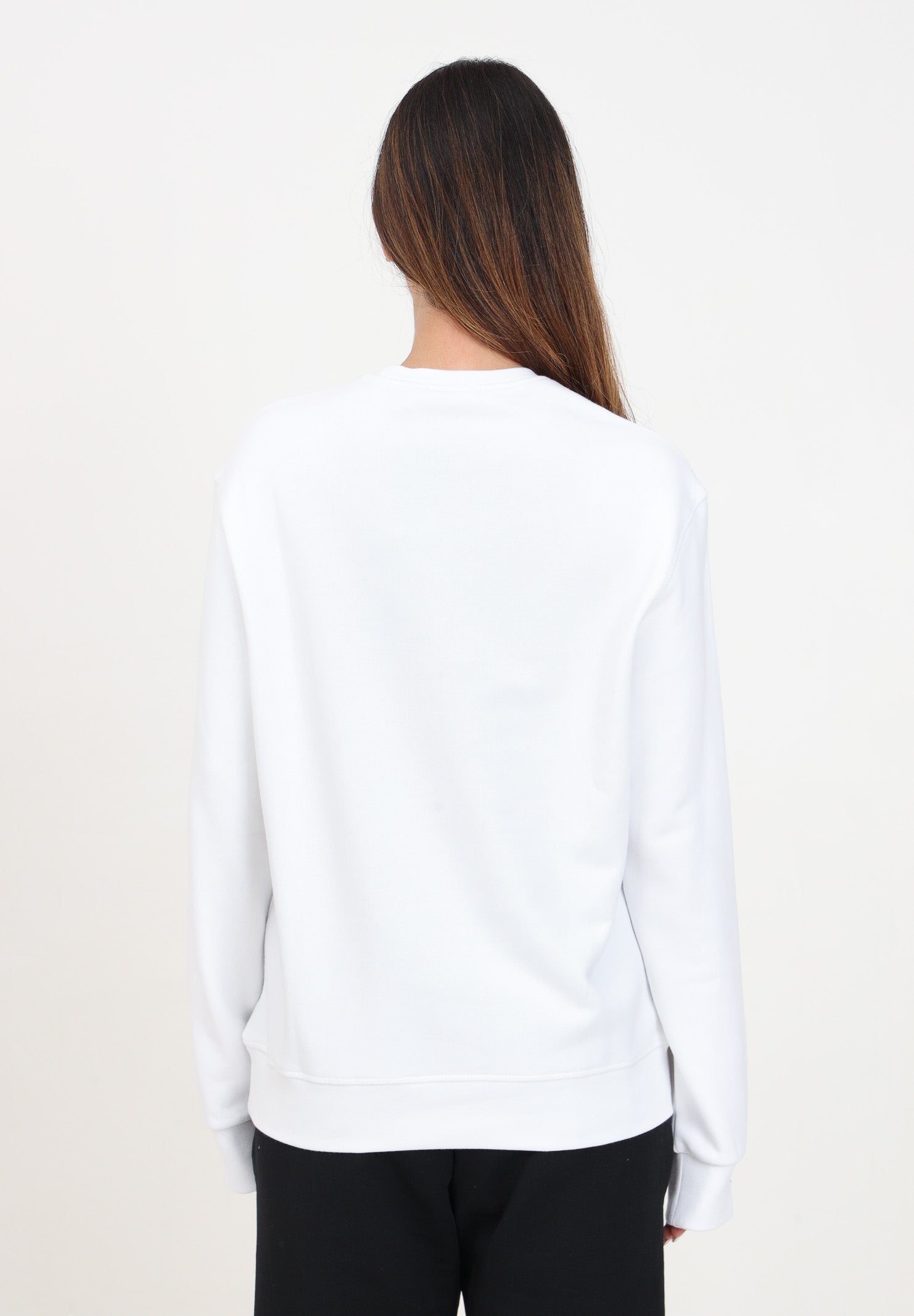 Felpa girocollo bianca per donna e bambina con stampa logo lettering DQ2009D0A4D DQ100 DSQUARED2 