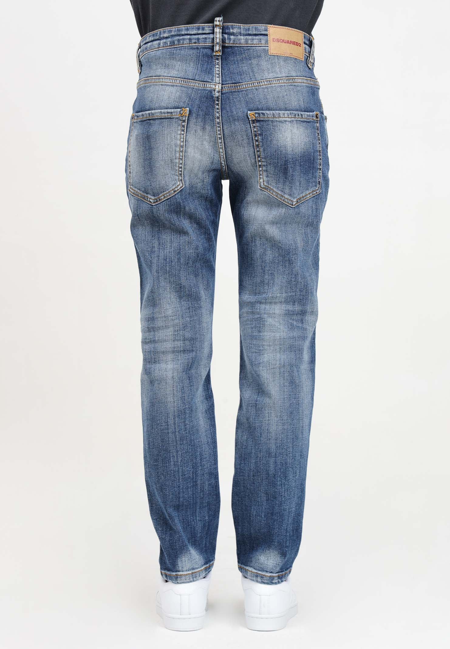 Jeans dritti a cinque tasche Stanislav in denim blu per donna e bambina DQ0731D0A98 DQ01 DSQUARED2 