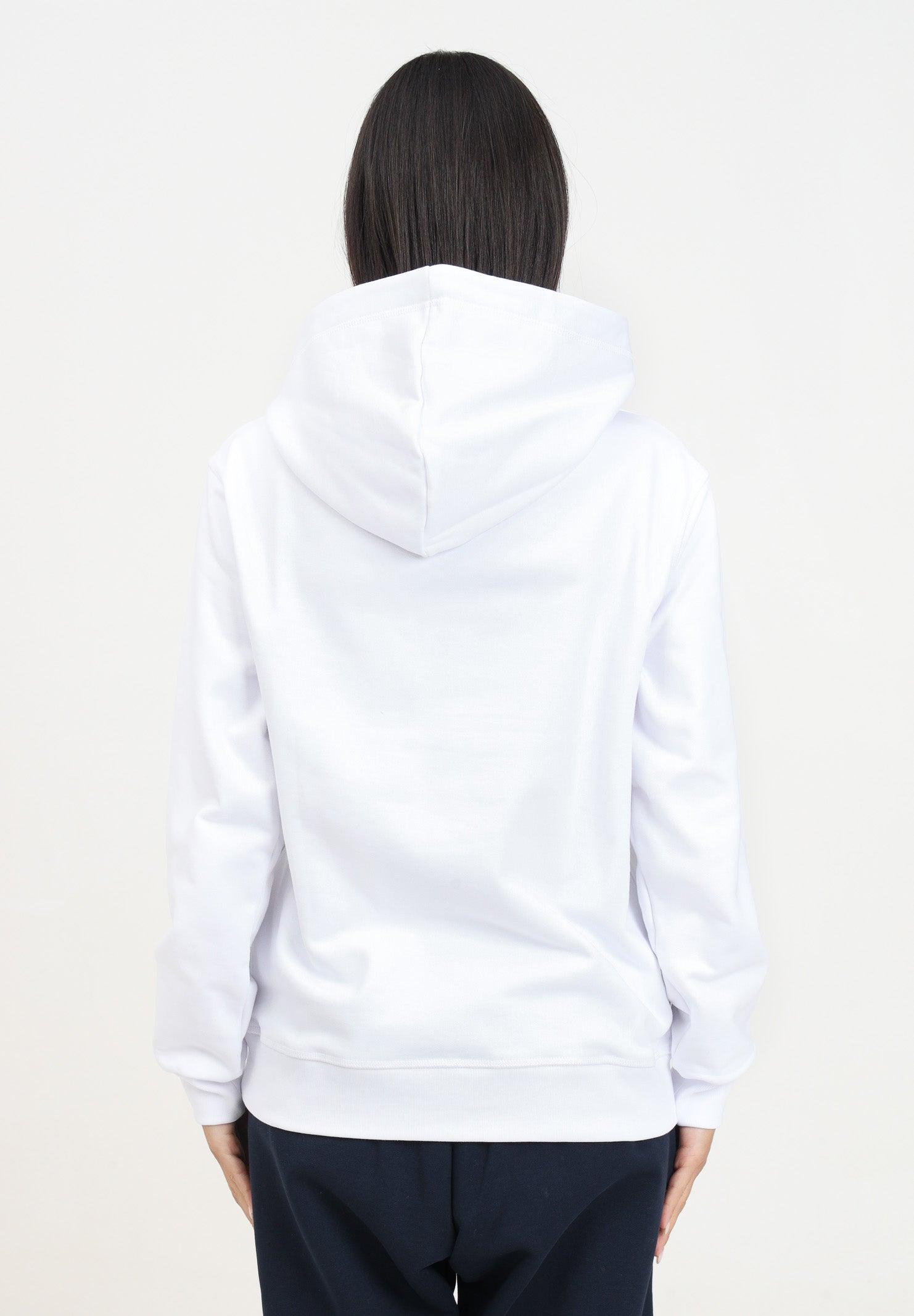 Felpa con cappuccio bianca per donna e bambina rifinita da logo stile college DQ2466D0094 DQ100 DSQUARED2 