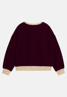 Felpa girocollo ENCHANTMENT COZY CREW bordeaux e beige da bambina 45D519 P3D JORDAN 