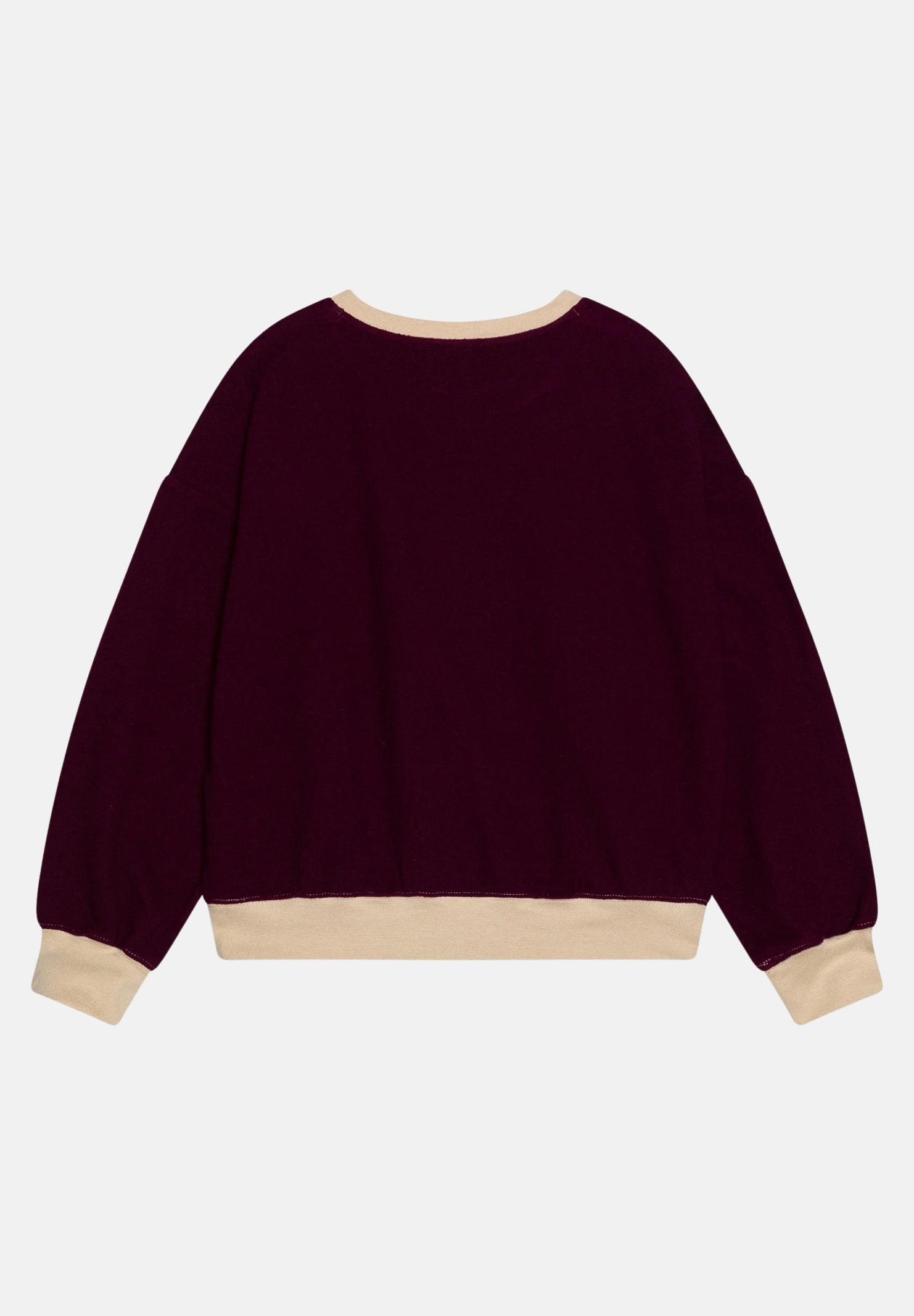 Felpa girocollo ENCHANTMENT COZY CREW bordeaux e beige da bambina 45D519 P3D JORDAN 