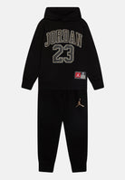 Tuta nera da neonato con logo a contrasto 65C651 K5X JORDAN 