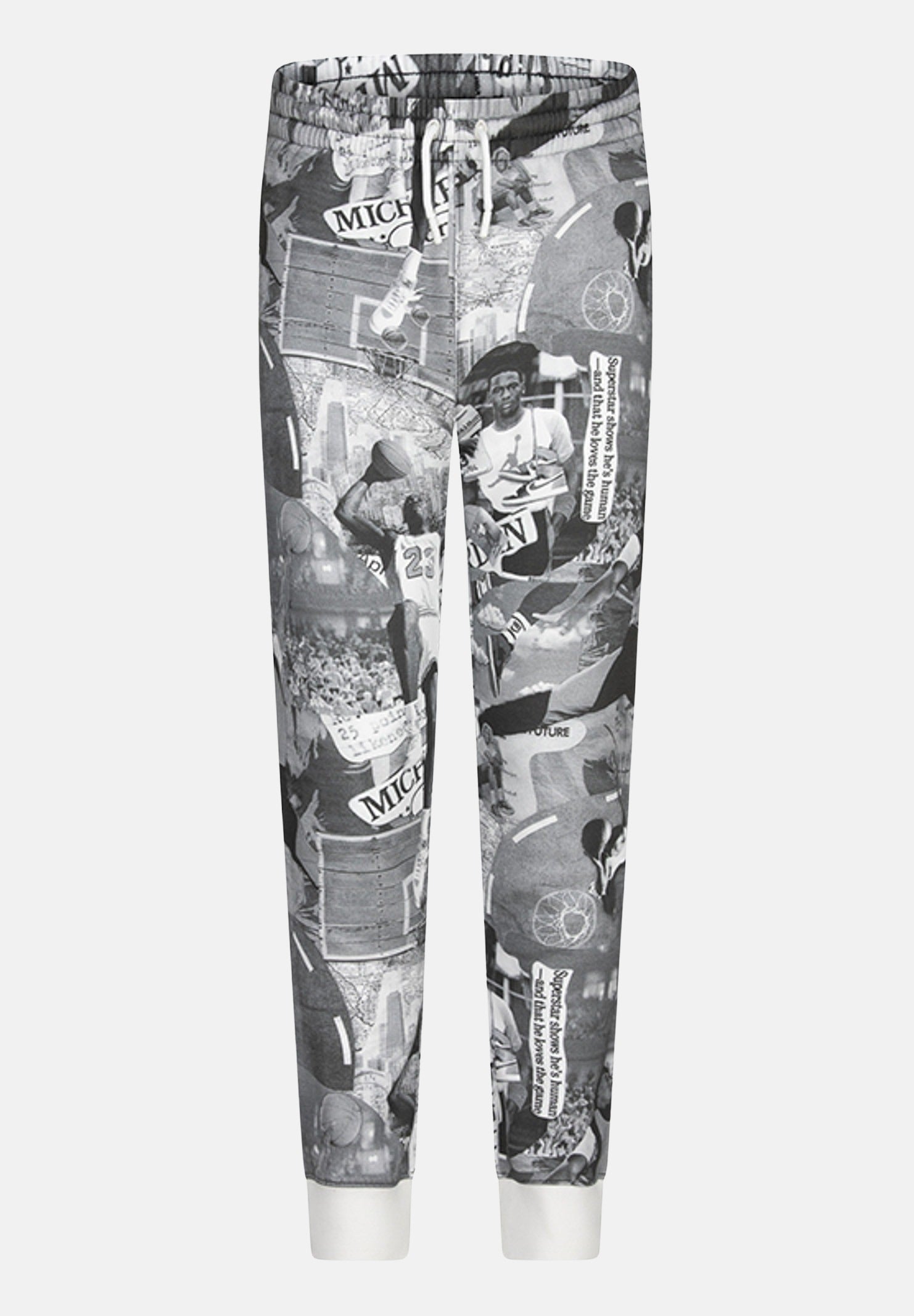 Pantalone sportivo MJ Brooklyn bianco e grigio da bambino 95D290 023 JORDAN 