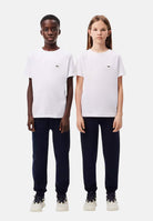 Pantalone sportivo blu per bambino e bambina rifinito da ricamo coccodrillo XJ9728-J 166 LACOSTE 