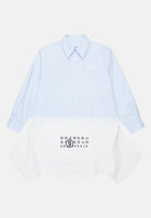 Abito corto bianco e azzurro per donna e bambina composto da camicia e t-shirt M60640MM014 M6C24 MAISON MARGIELA 