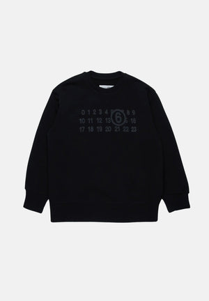 Felpa girocollo nera per donna e bambina con stampa Numerique M60681MM006 M6900 MAISON MARGIELA 