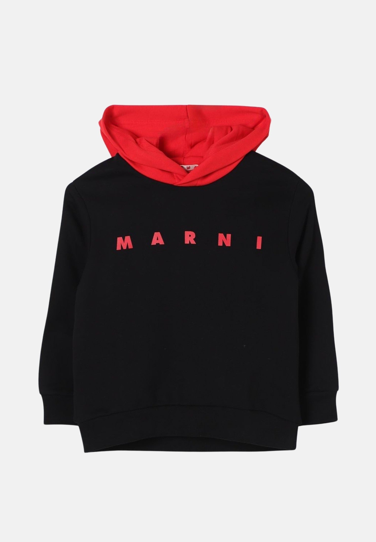 Felpa nera per donna e bambina con cappuccio e logo M01222M00NF 0M900 MARNI 