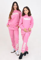 Pantalone sportivo rosa per donna e bambina rifinito da stampa logo F4MSJUFP063 042 MSGM 